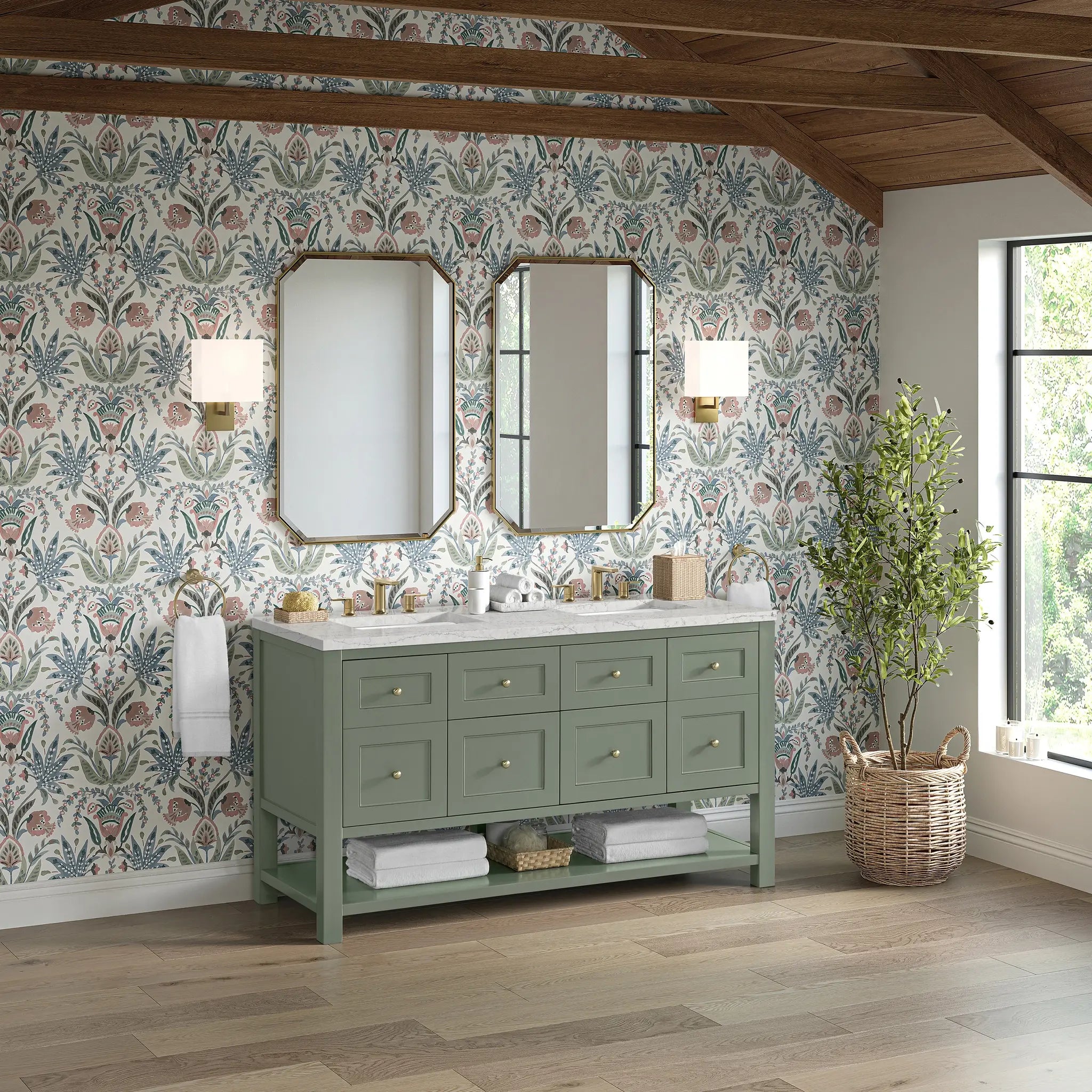 60 Breckenridge Double Vanity In Smokey Celadon Standard Eternal Jasmine Pearl Silestone 8 Widespread 4