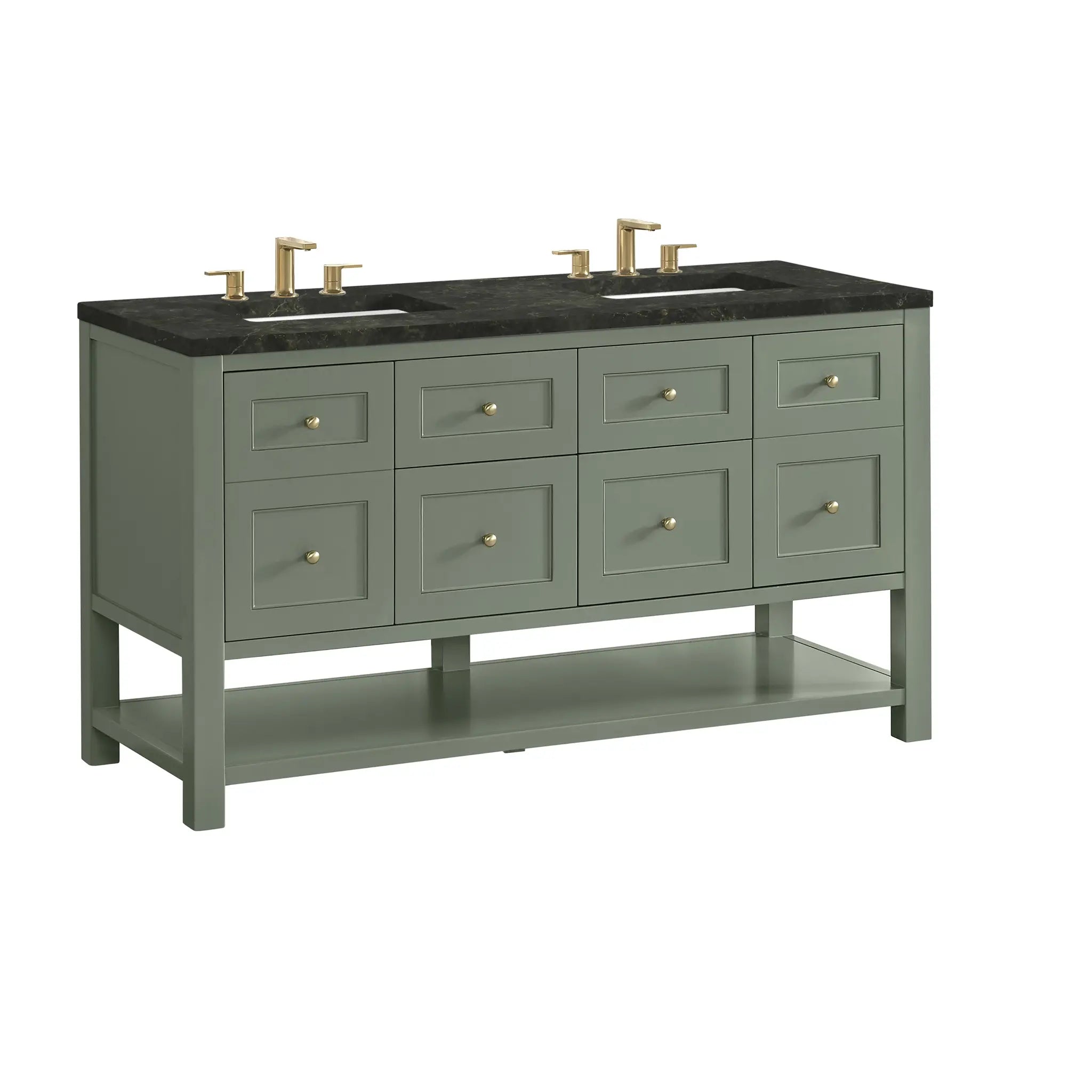 60 Breckenridge Double Vanity In Smokey Celadon Standard Phantome Eclos 8 Widespread 10