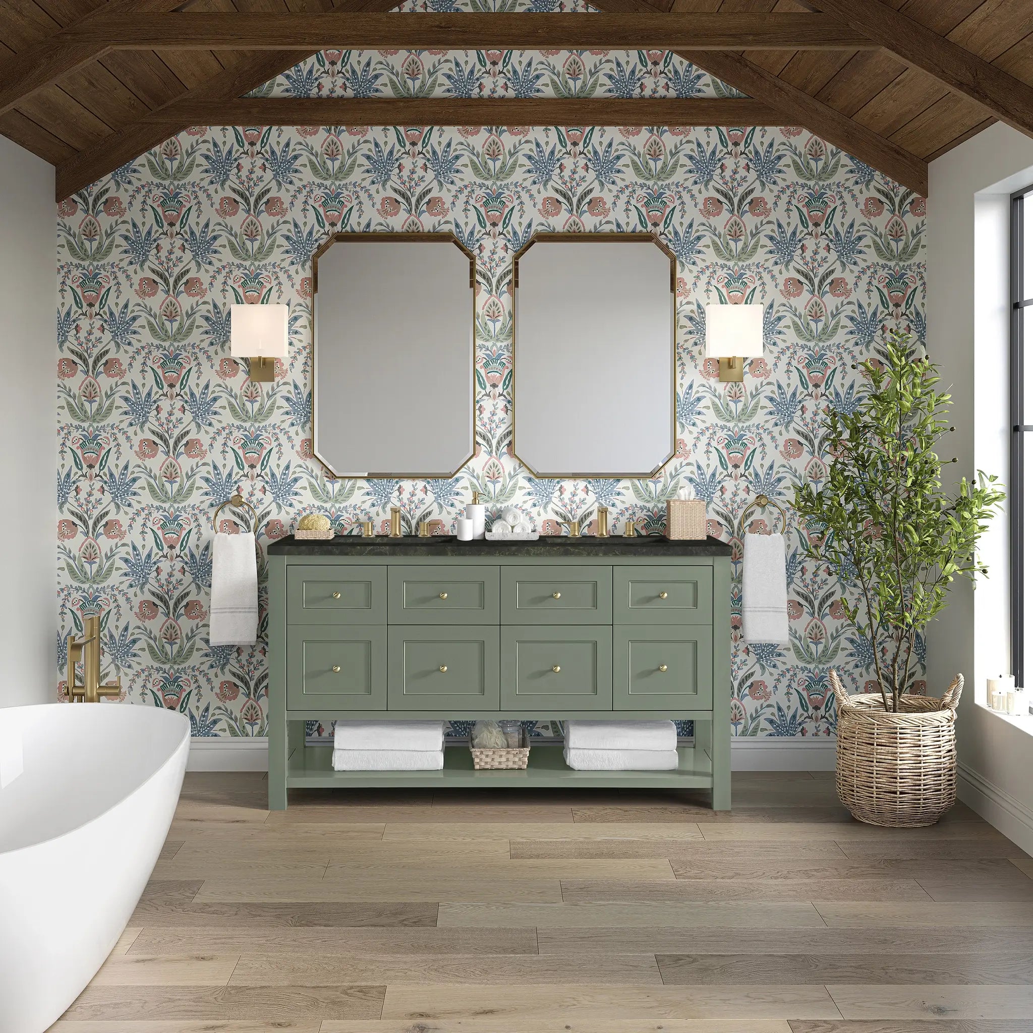 60 Breckenridge Double Vanity In Smokey Celadon Standard Phantome Eclos 8 Widespread 3