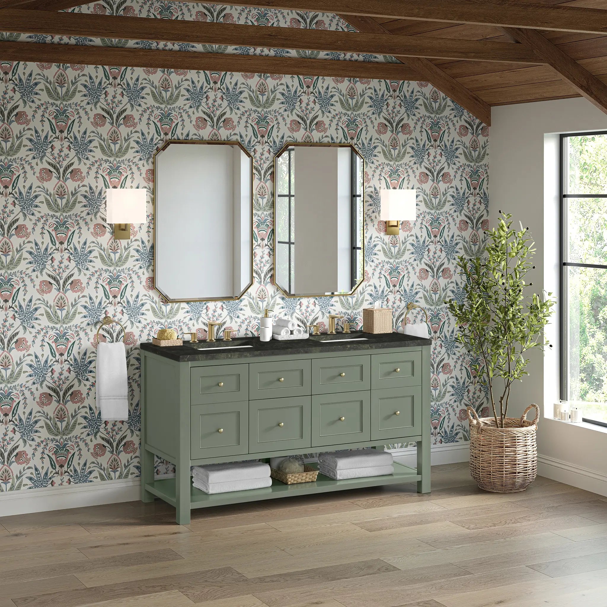 60 Breckenridge Double Vanity In Smokey Celadon Standard Phantome Eclos 8 Widespread 4