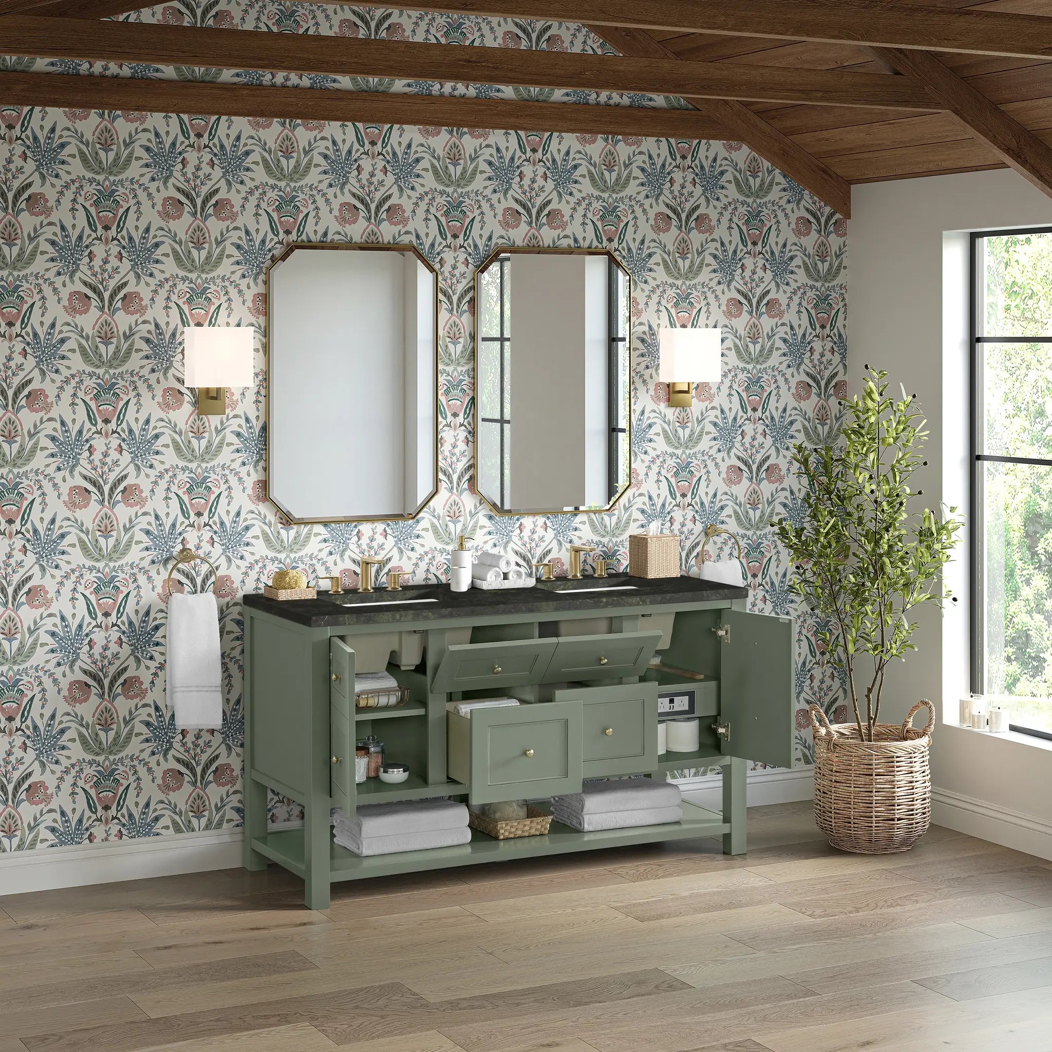 60 Breckenridge Double Vanity In Smokey Celadon Standard Phantome Eclos 8 Widespread 5