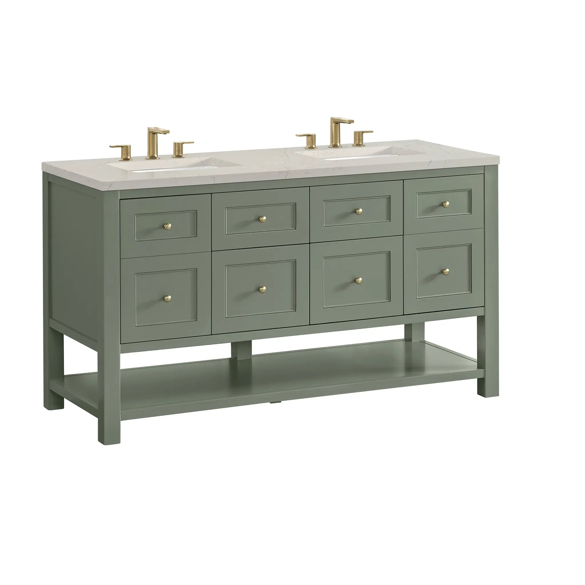 60 Breckenridge Double Vanity In Smokey Celadon Standard Siberian Silestone 8 Widespread 10