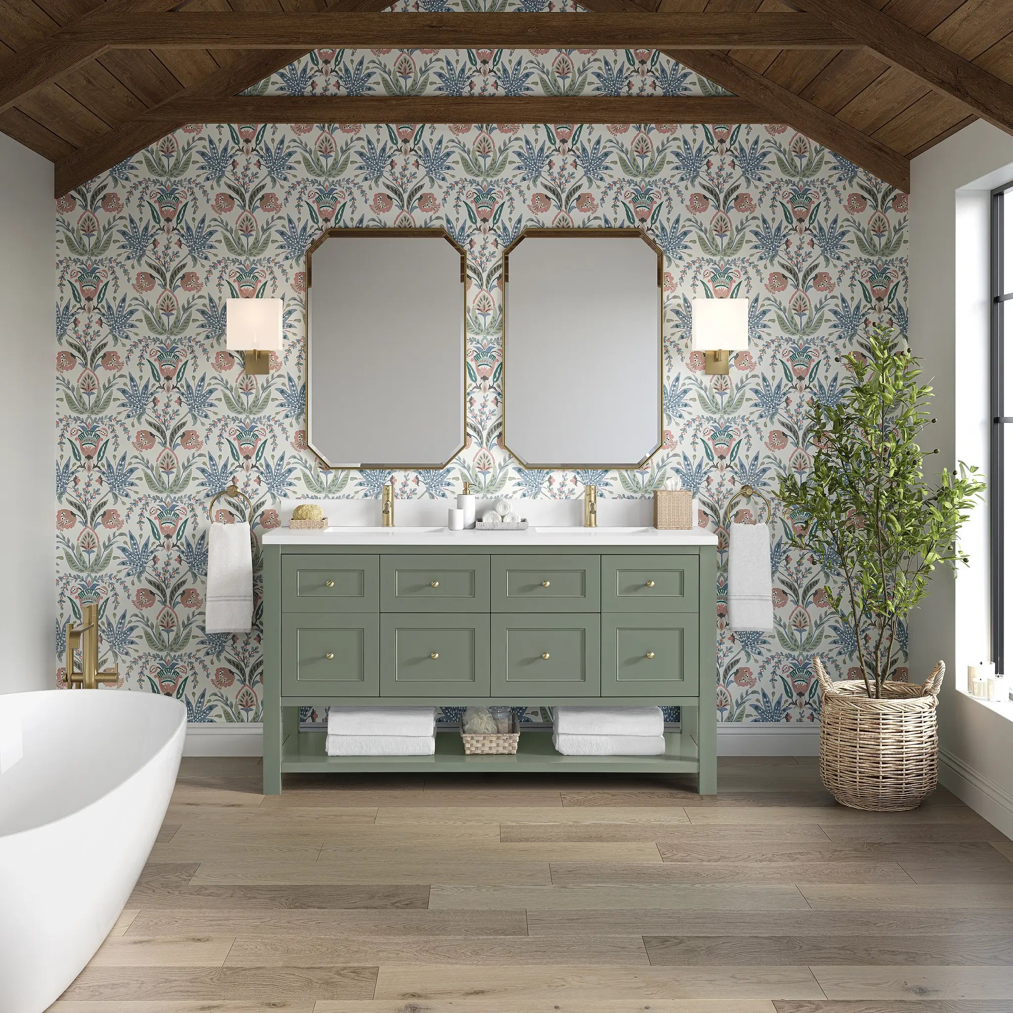 60 Breckenridge Double Vanity In Smokey Celadon Standard White Zeus Silestone Backsplash Single Hole 3
