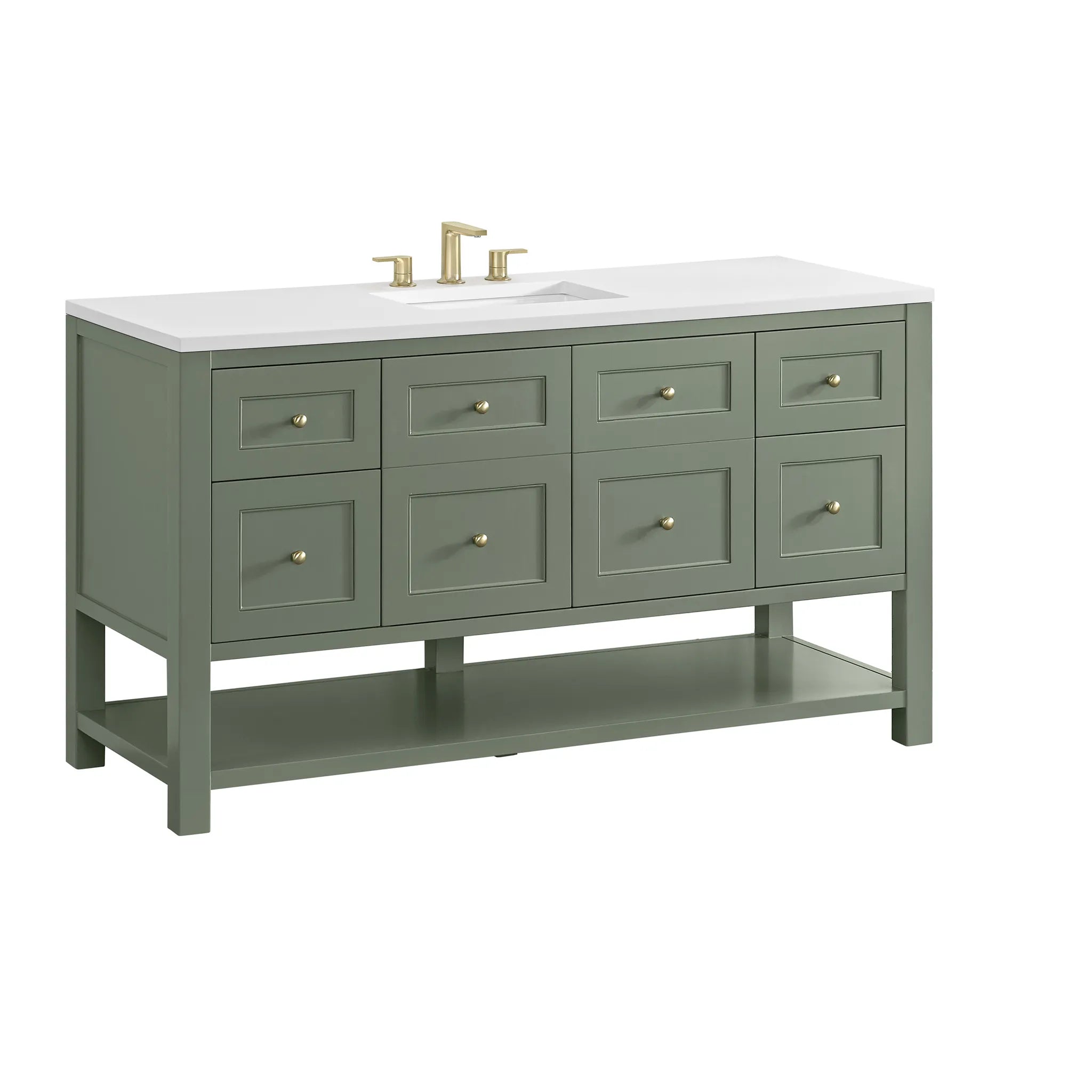 60" Breckenridge Single Vanity in Smokey Celadon-Cabinet Only-Not Available image 4