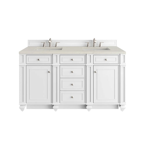60" Bristol Double Vanity in Bright White w/FreePower Wireless Charger by James Martin Vanities