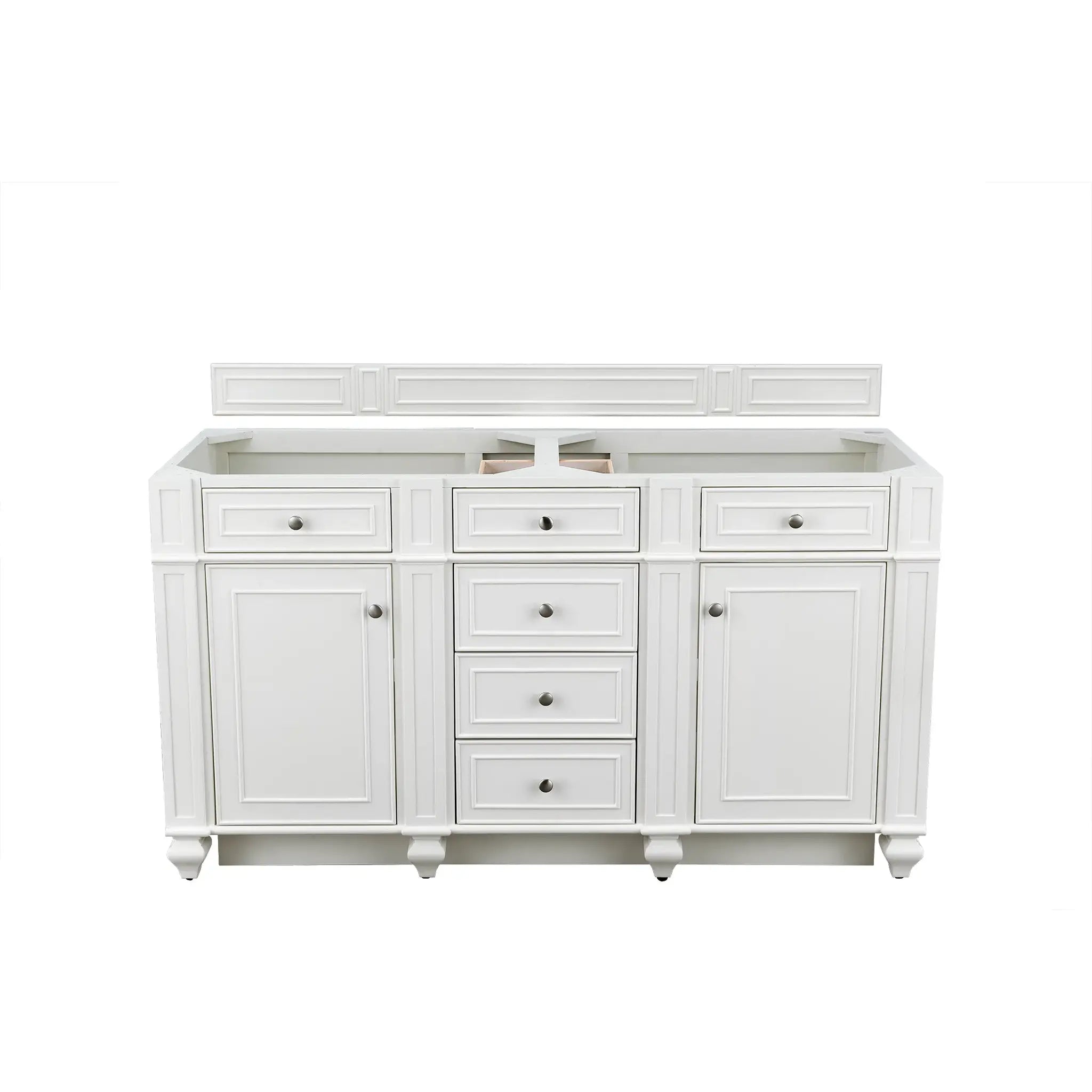 60" Bristol Double Vanity in Bright White w/FreePower Wireless Charger by James Martin Vanities - AURA Modern Home