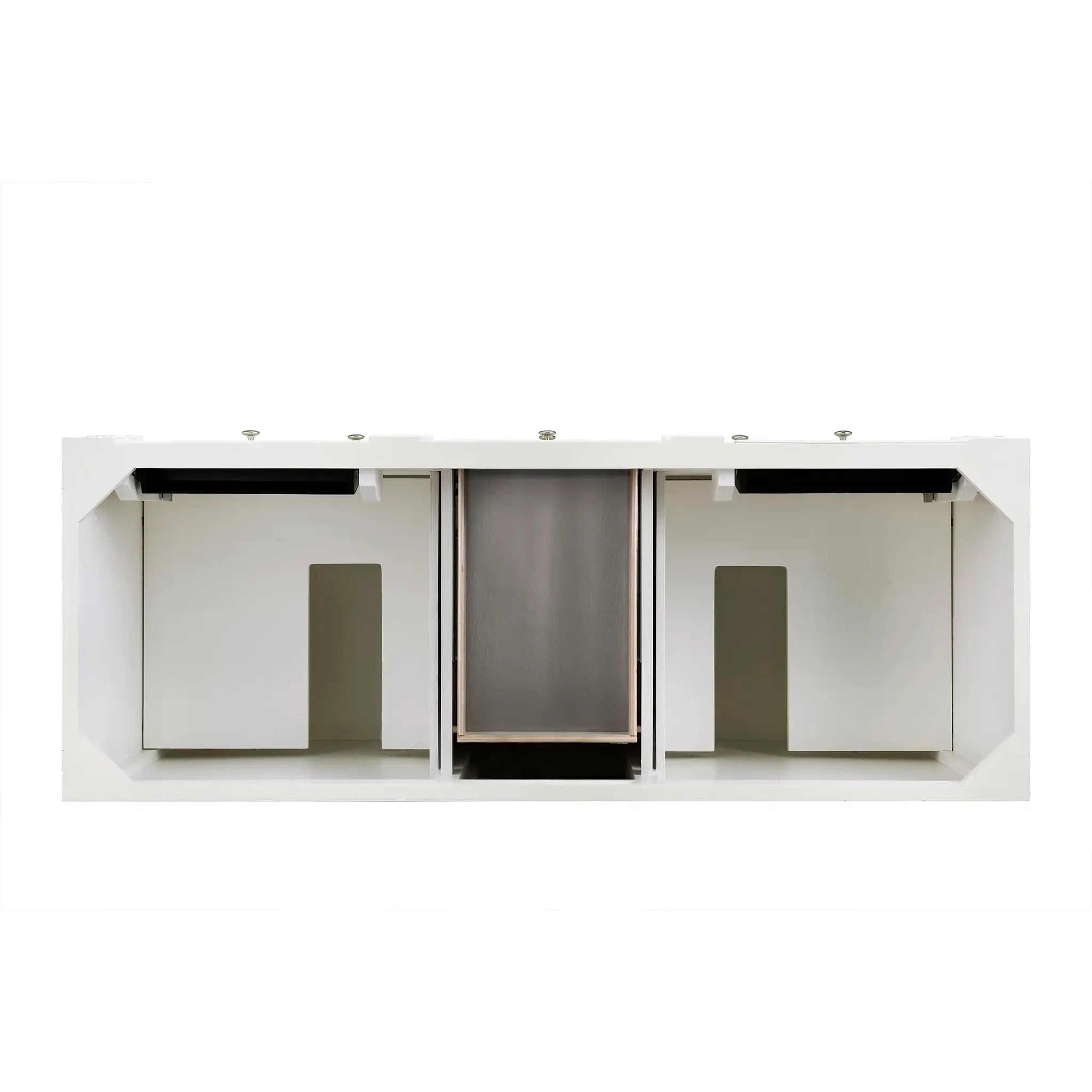 60" Bristol Double Vanity in Bright White Wireless Charger-Eternal Jasmine Pearl Silestone-8" Widespread image 7