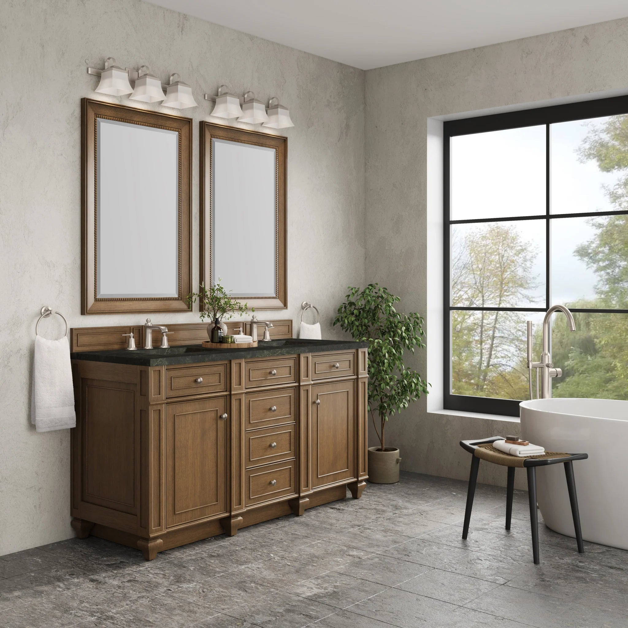 60-bristol-double-vanity-in-saddle-brown-by-james-martin-vanities-phantome-eclos-zero-silica image 3