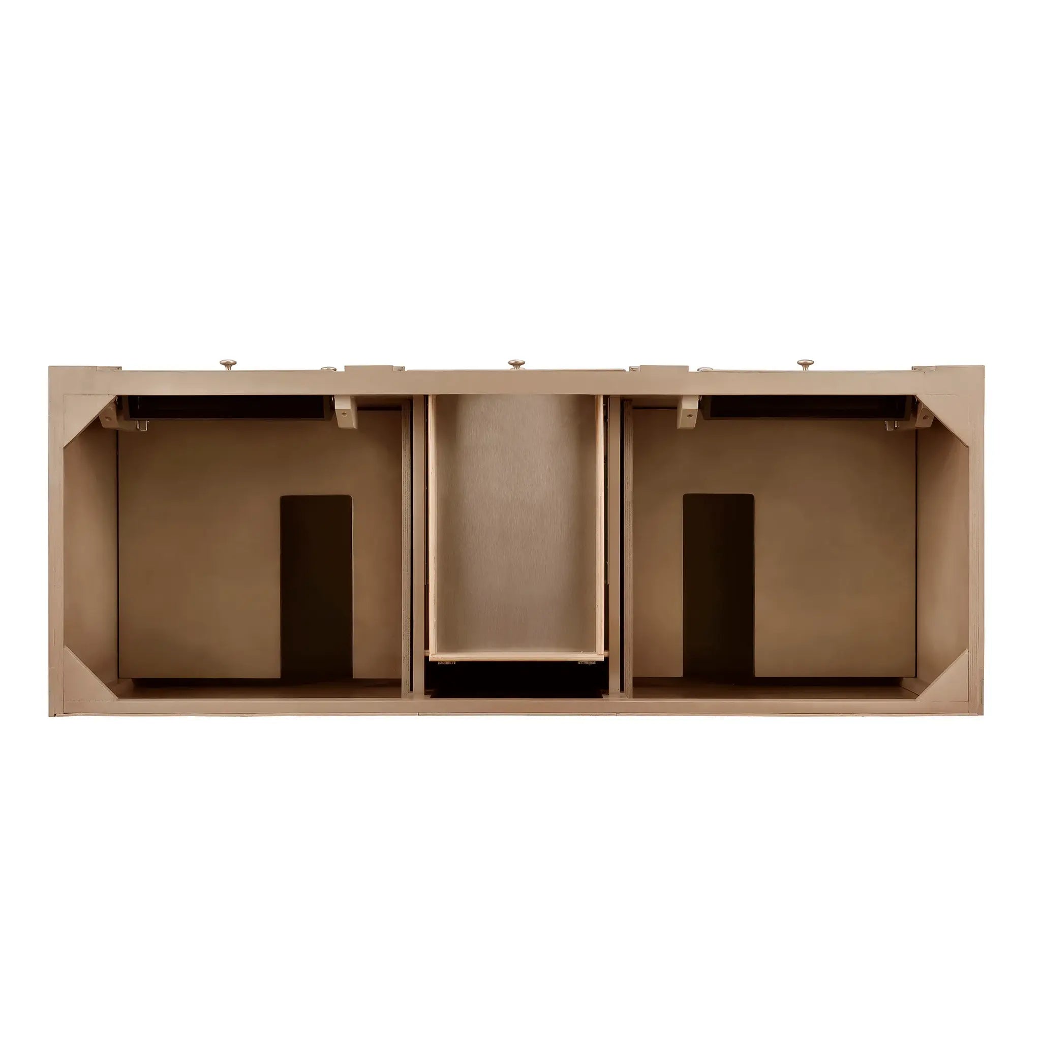 60" Bristol Double Vanity in Whitewashed Walnut w/FreePower Wireless Charger-Cabinet Only-Not Available image 1