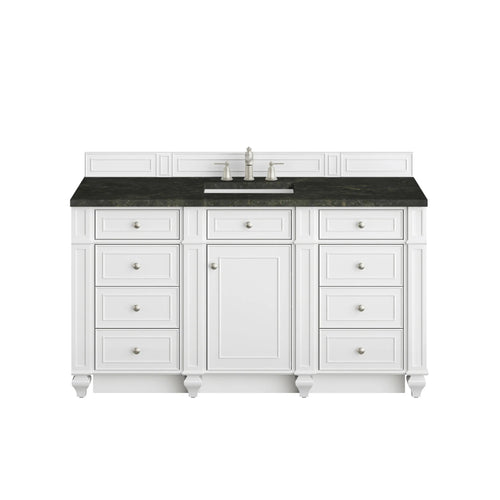 60" Single Sink Bathroom Vanity with Top in Bright White - James Martin Bristol