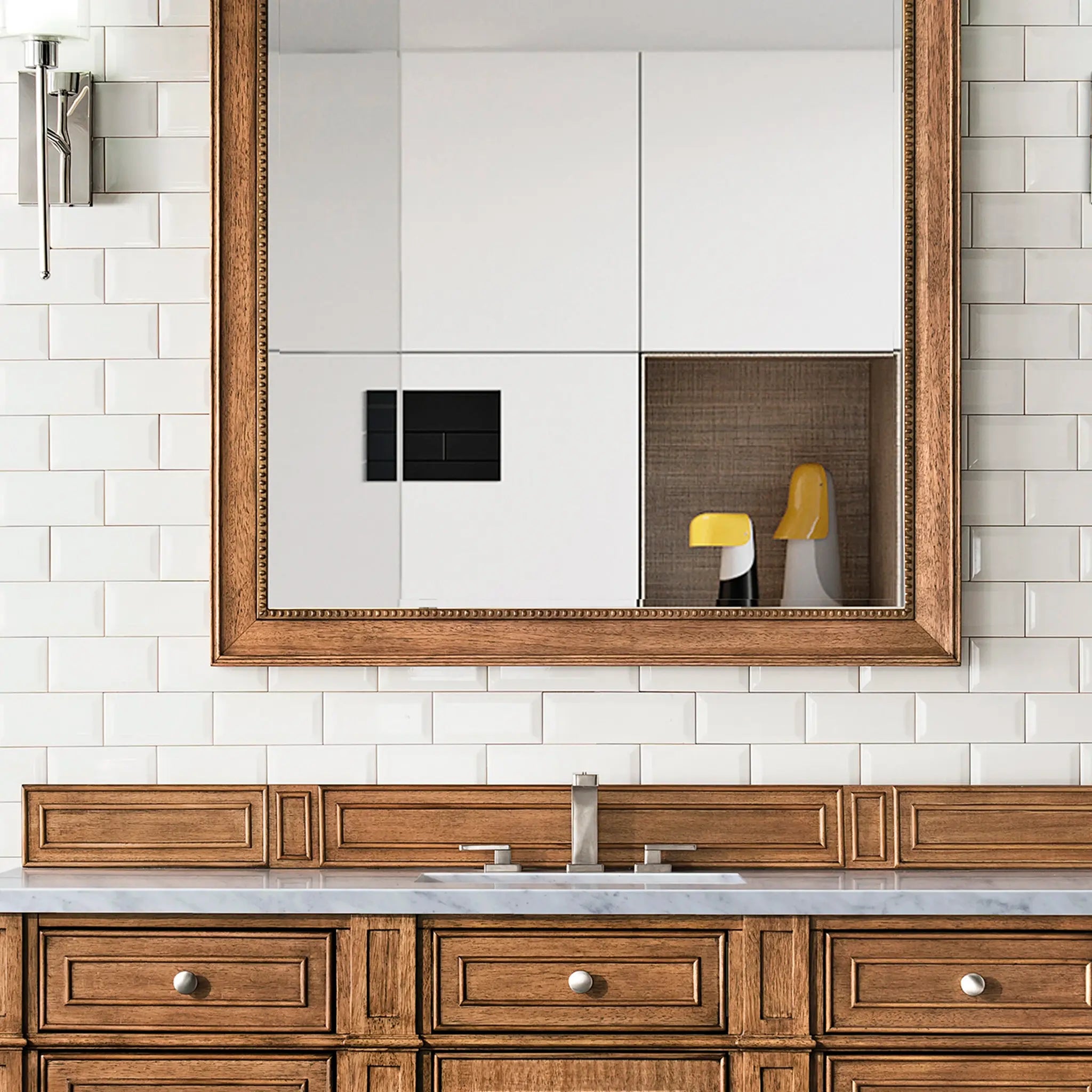 60 Bristol Single Vanity In Saddle Brown Power Enabled Eternal Jasmine Pearl Silestone 8 Widespread 5