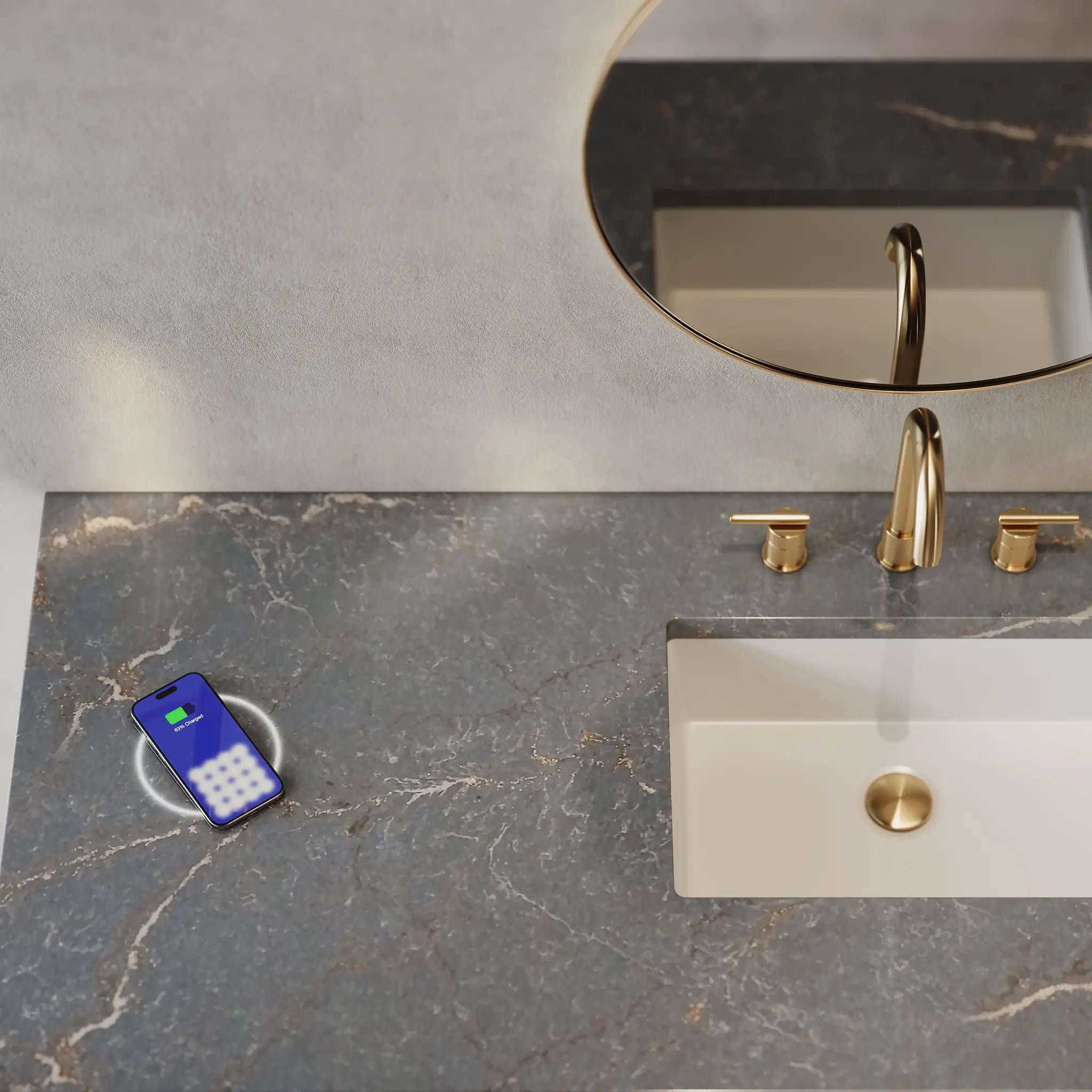 60 Bristol Single Vanity In Saddle Brown Power Enabled Parisien Bleu Silestone 8 Widespread 2