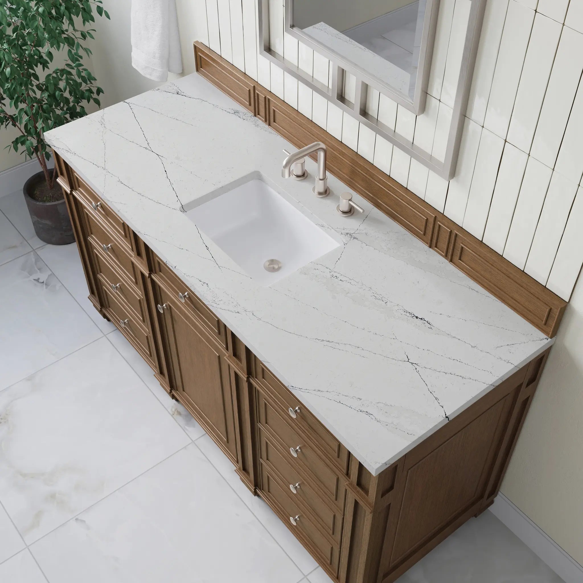 60 Bristol Single Vanity In Saddle Brown Standard Ethereal Noctis Silestone 8 Widespread 5