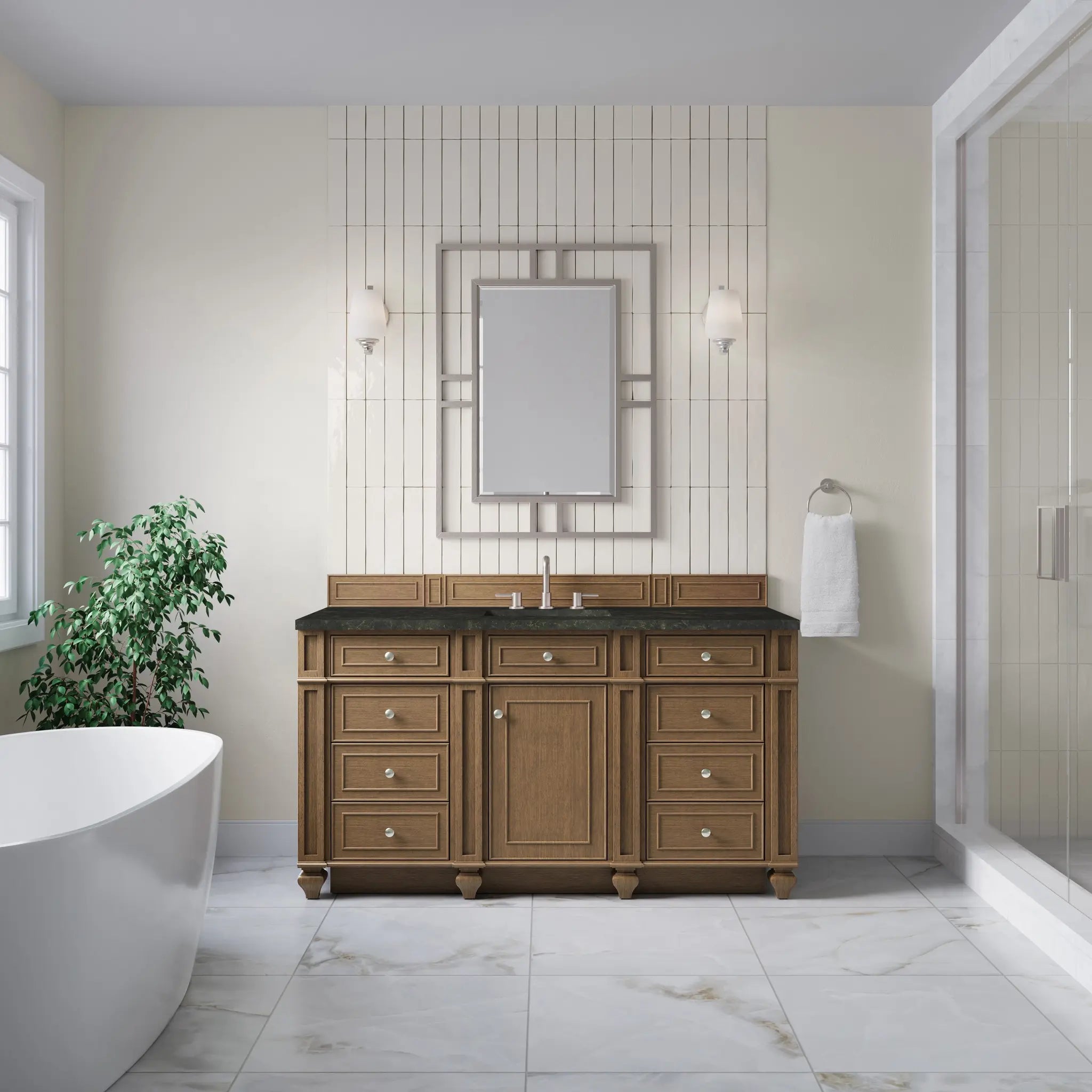 60 Bristol Single Vanity In Saddle Brown Standard Phantome Eclos 8 Widespread 2