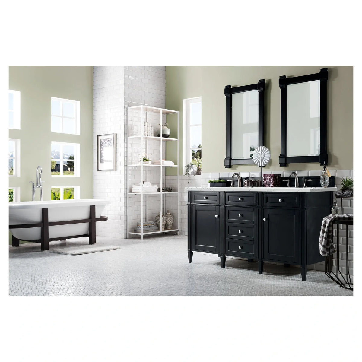 60 Brittany Double Vanity In Black Onyx Power Enabled Ethereal Noctis Silestone 8 Widespread 7