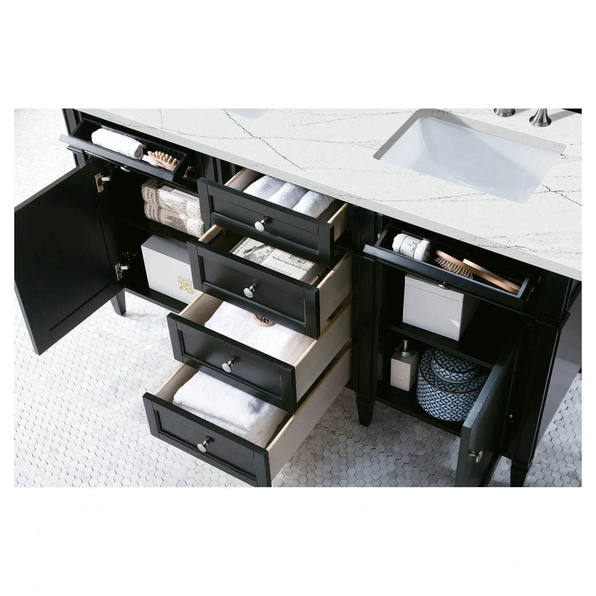 60 Brittany Double Vanity In Black Onyx Standard Ethereal Noctis Silestone 8 Widespread 5
