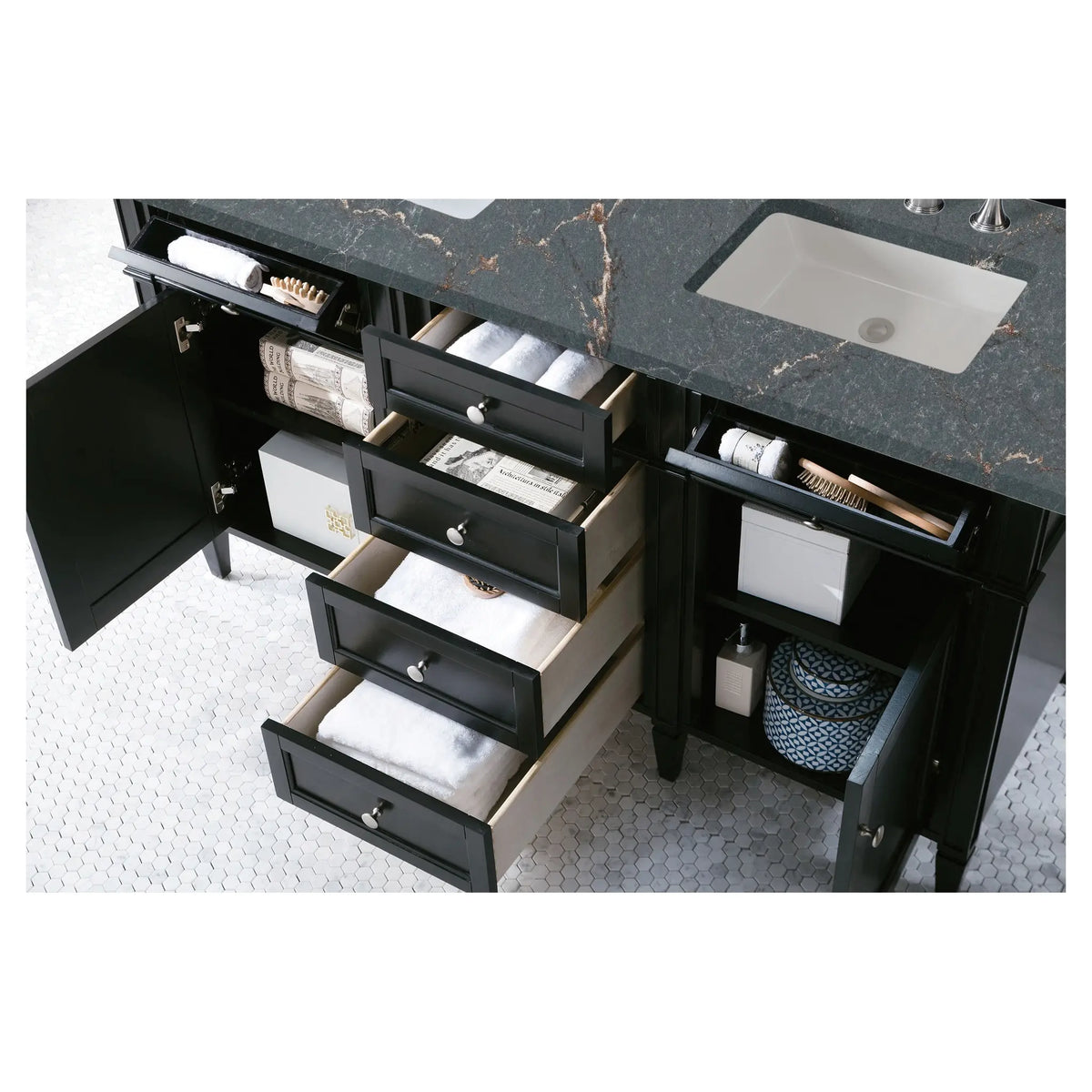 60 Brittany Double Vanity In Black Onyx Standard Parisien Bleu Silestone 8 Widespread 5