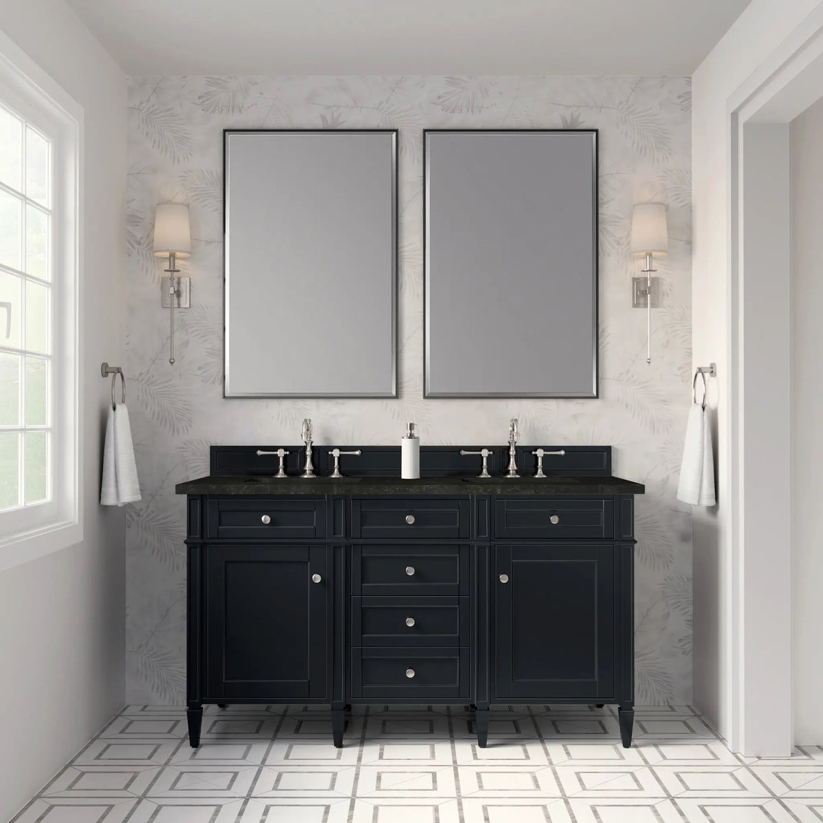 60 Brittany Double Vanity In Black Onyx Standard Phantome Eclos 8 Widespread 3