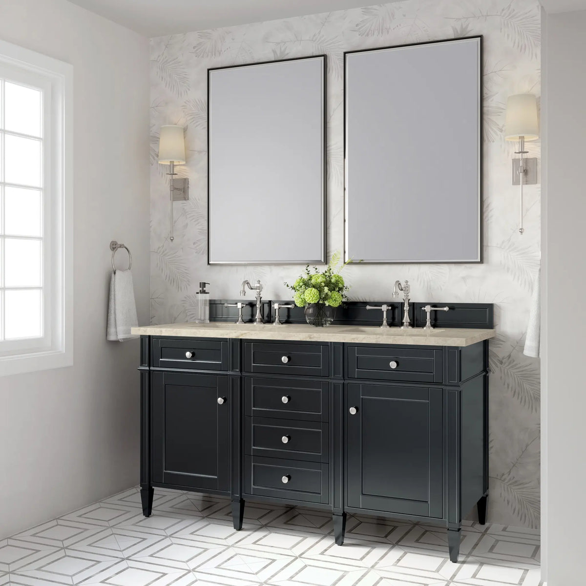 60 Brittany Double Vanity In Black Onyx Standard Tajnar Eclos 8 Widespread 4