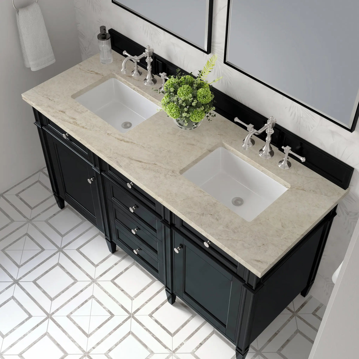 60 Brittany Double Vanity In Black Onyx Standard Tajnar Eclos 8 Widespread 6
