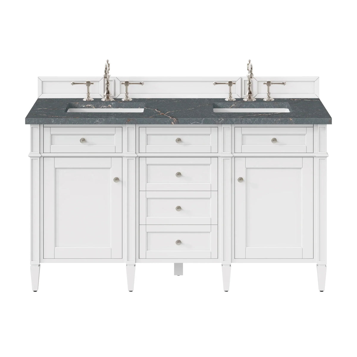 60" Brittany Double Vanity in Bright White Vanity by James Martin Vanities