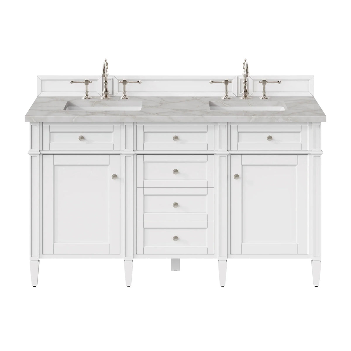 60" Brittany Double Vanity in Bright White Vanity by James Martin Vanities