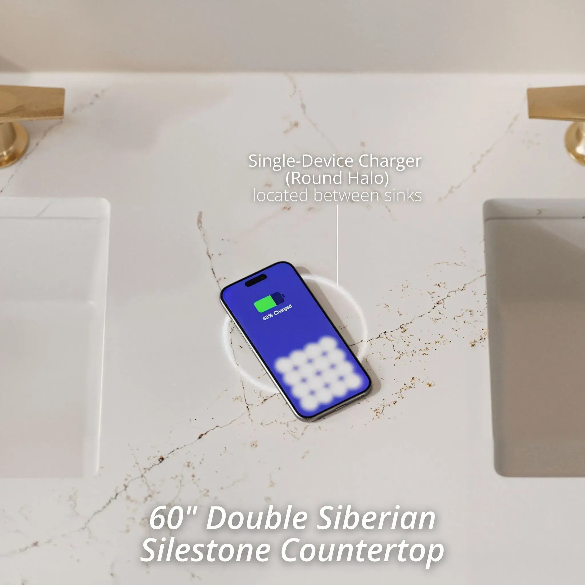 60 Brittany Double Vanity In Bright White Vanity Power Enabled Siberian Silestone 8 Widespread 2