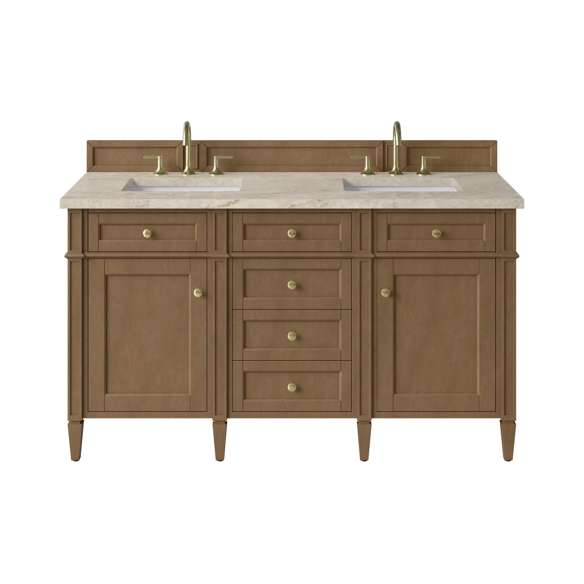 60" Brittany Double Vanity in Pecan by James Martin Vanities-Tajnar Eclos 