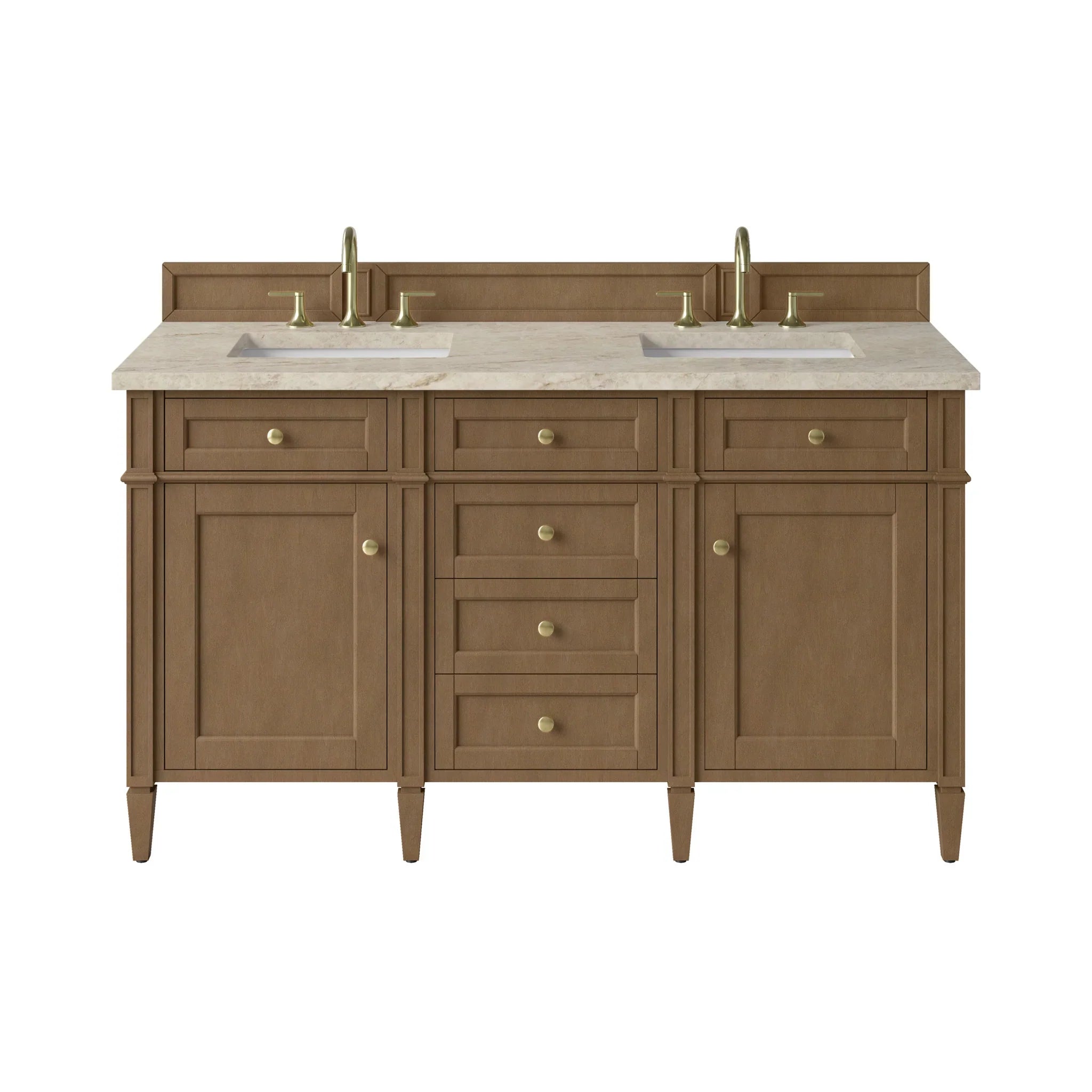 60" Brittany Double Vanity in Pecan by James Martin Vanities - AURA Modern Home