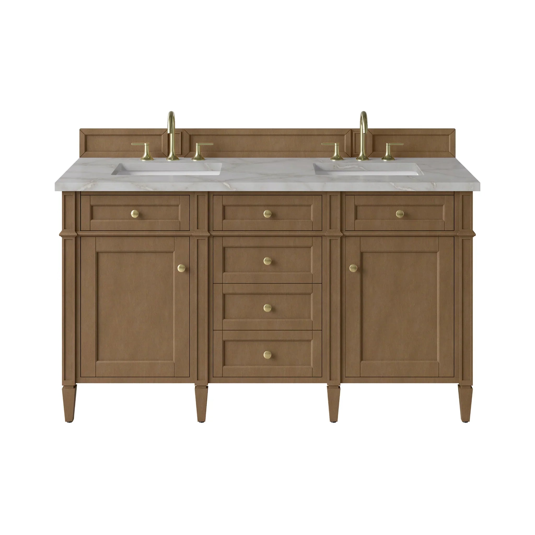 60" Brittany Double Vanity in Pecan by James Martin Vanities - AURA Modern Home