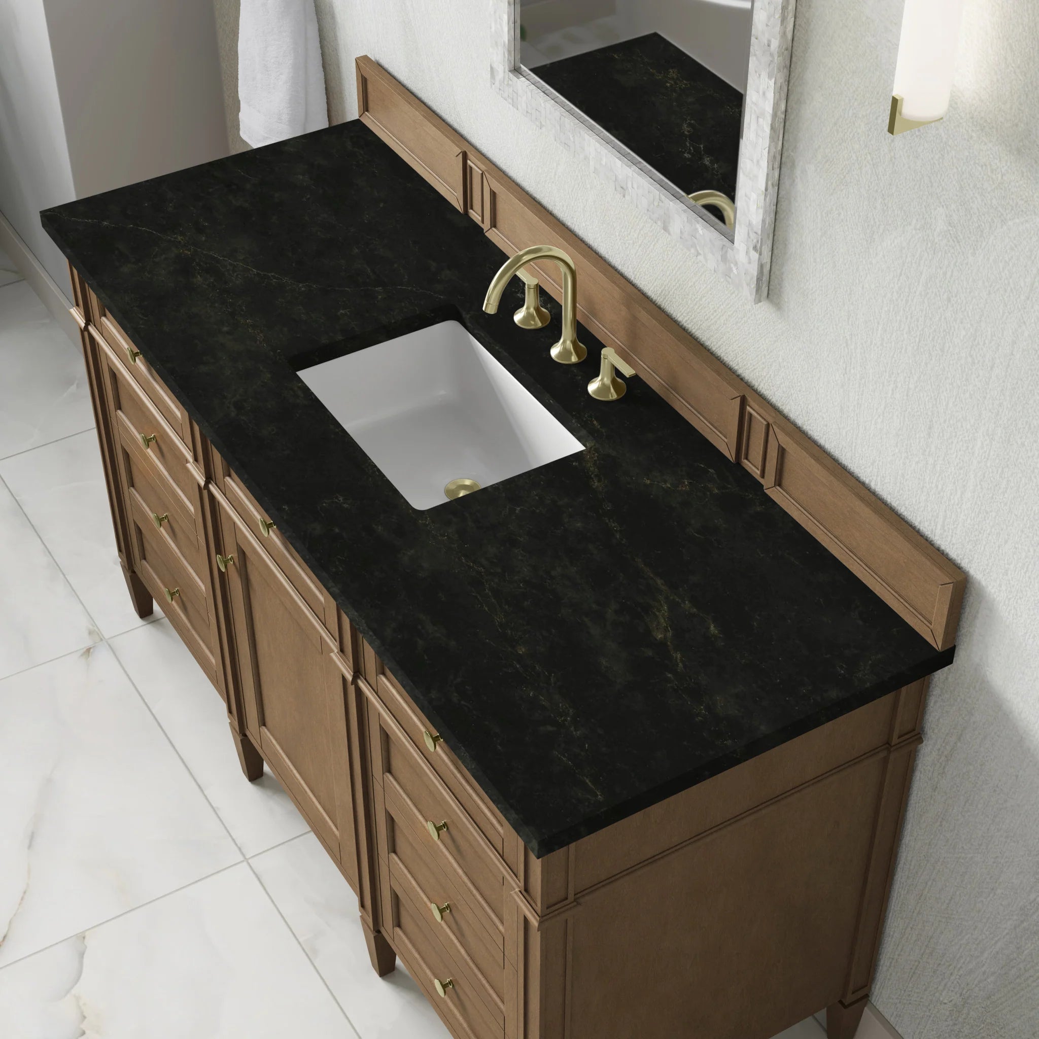 60" Brittany Single Vanity in Pecan by James Martin Vanities-Phantome Eclos 6