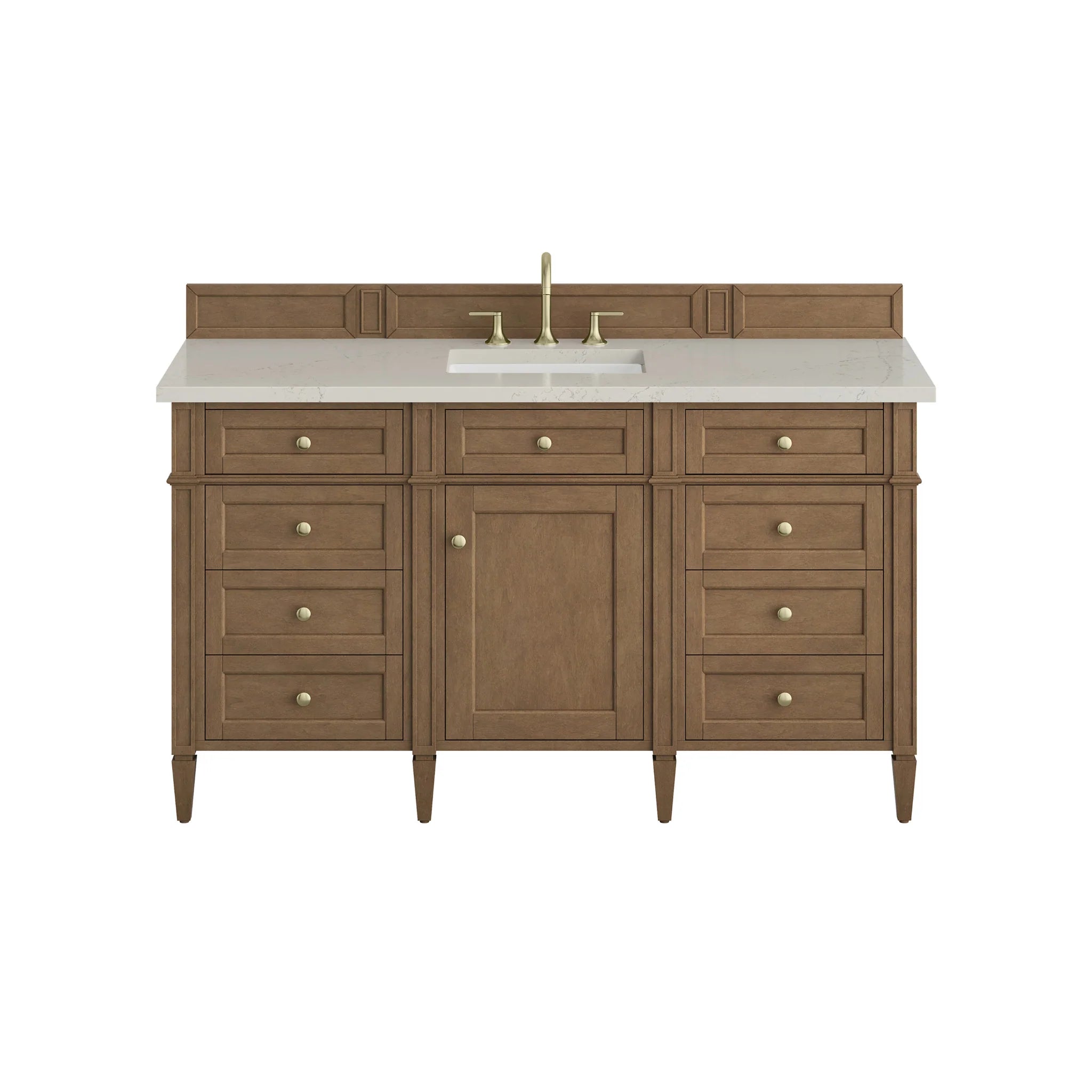60" Brittany Single Vanity in Pecan by James Martin Vanities-Siberian Silestone 