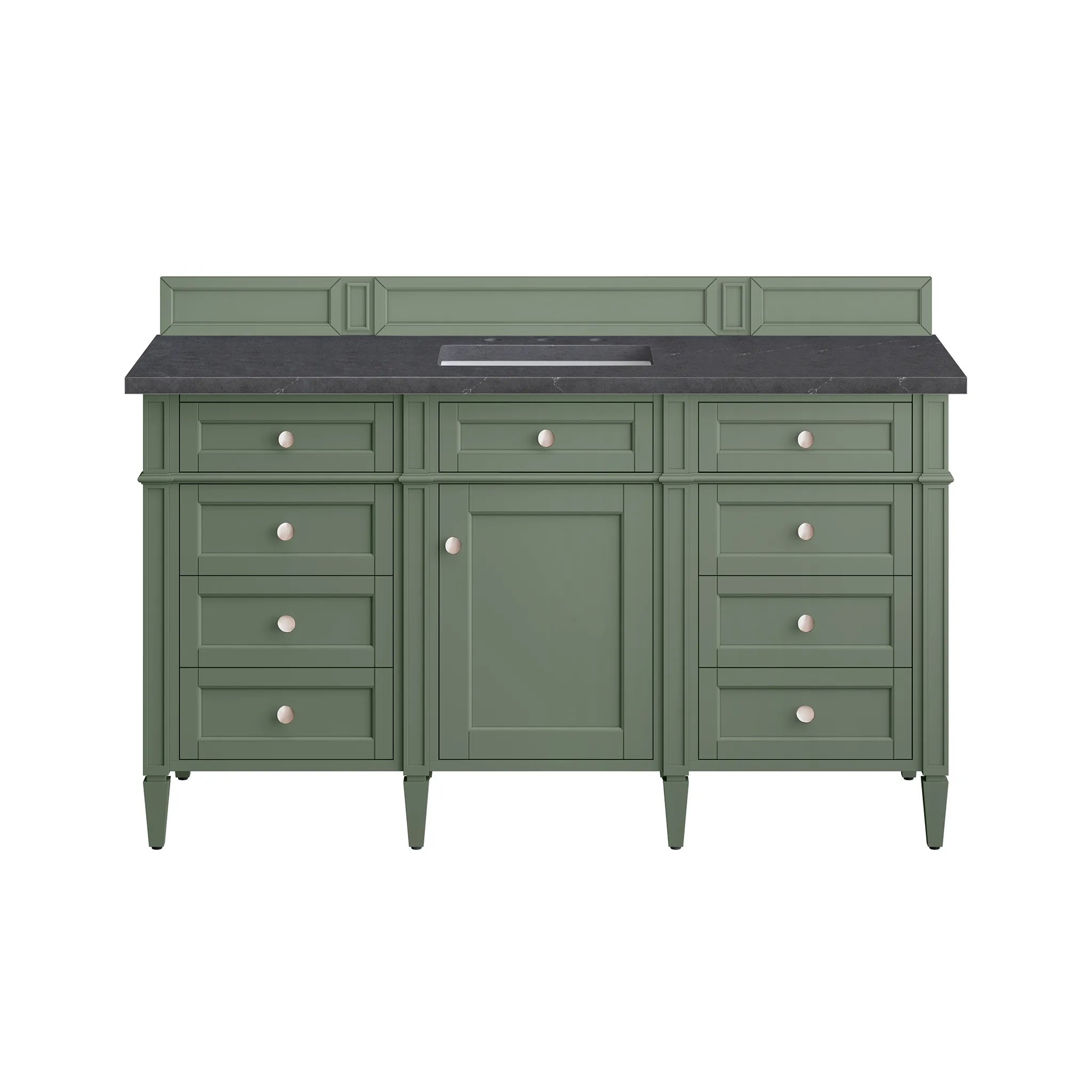 60" Brittany Single Vanity in Smokey Celadon-Charcoal Soapstone Silestone-8" Widespread image 1