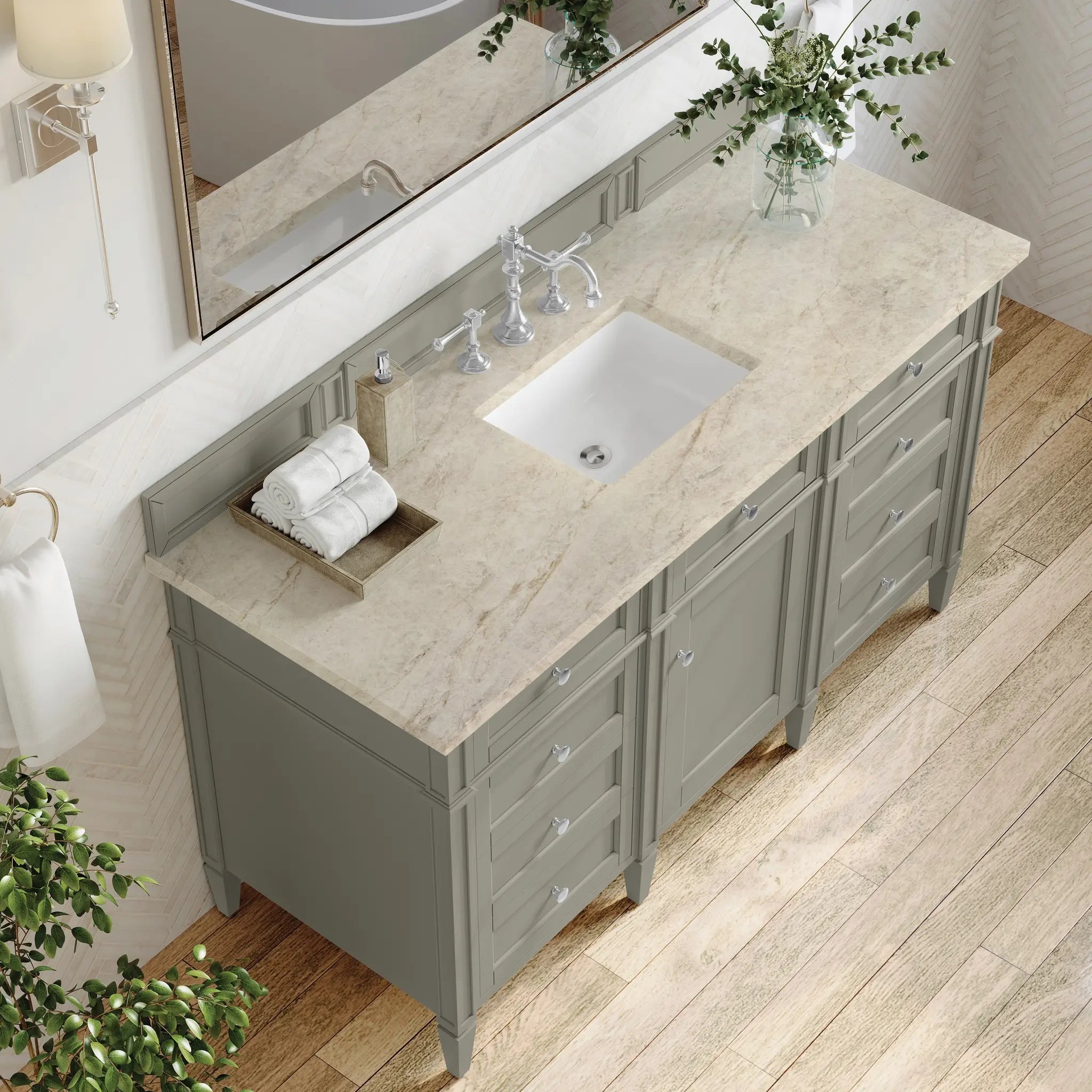 60 Brittany Single Vanity In Urban Gray Standard Tajnar Eclos 8 Widespread 6