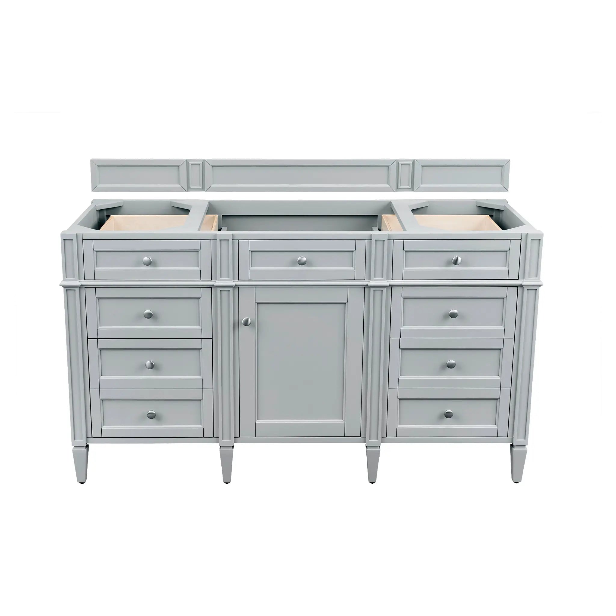 60 Brittany Single Vanity In Urban Gray Standard White Zeus Silestone Backsplash Single Hole 2