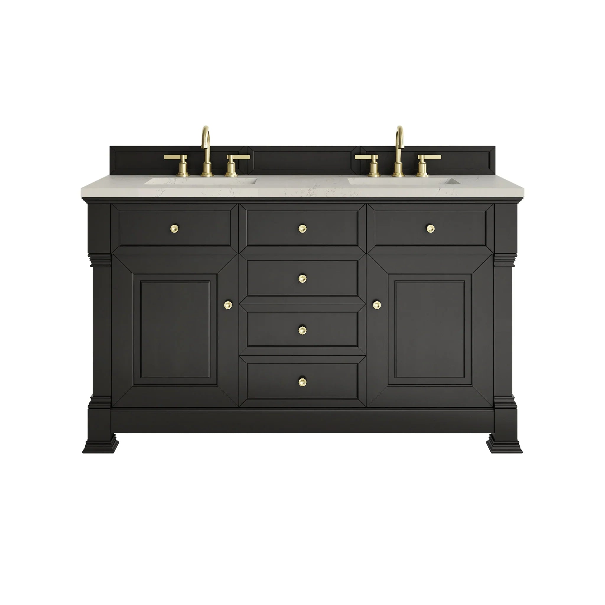 60" Brookfield Double Vanity in Black Onyx by James Martin Vanities