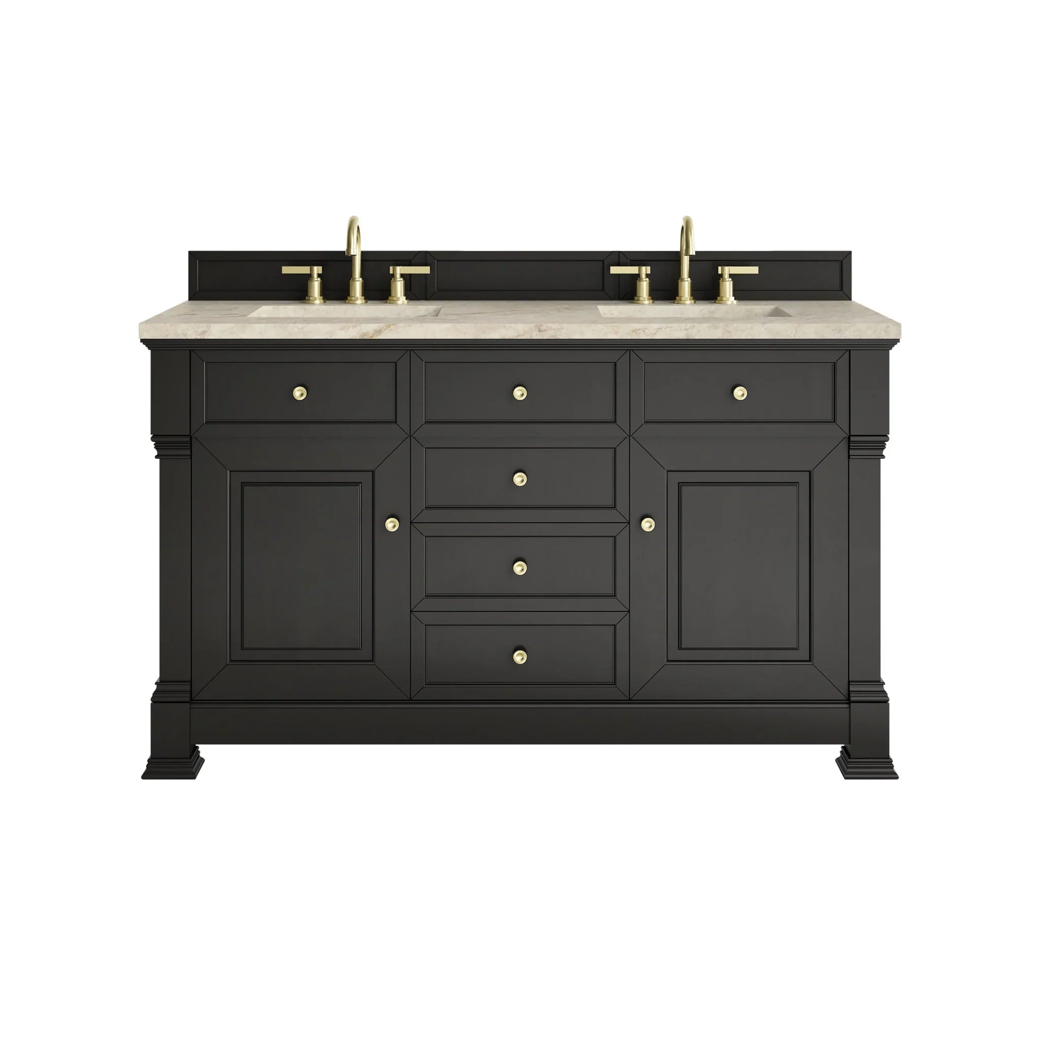 60" Brookfield Double Vanity in Black Onyx by James Martin Vanities