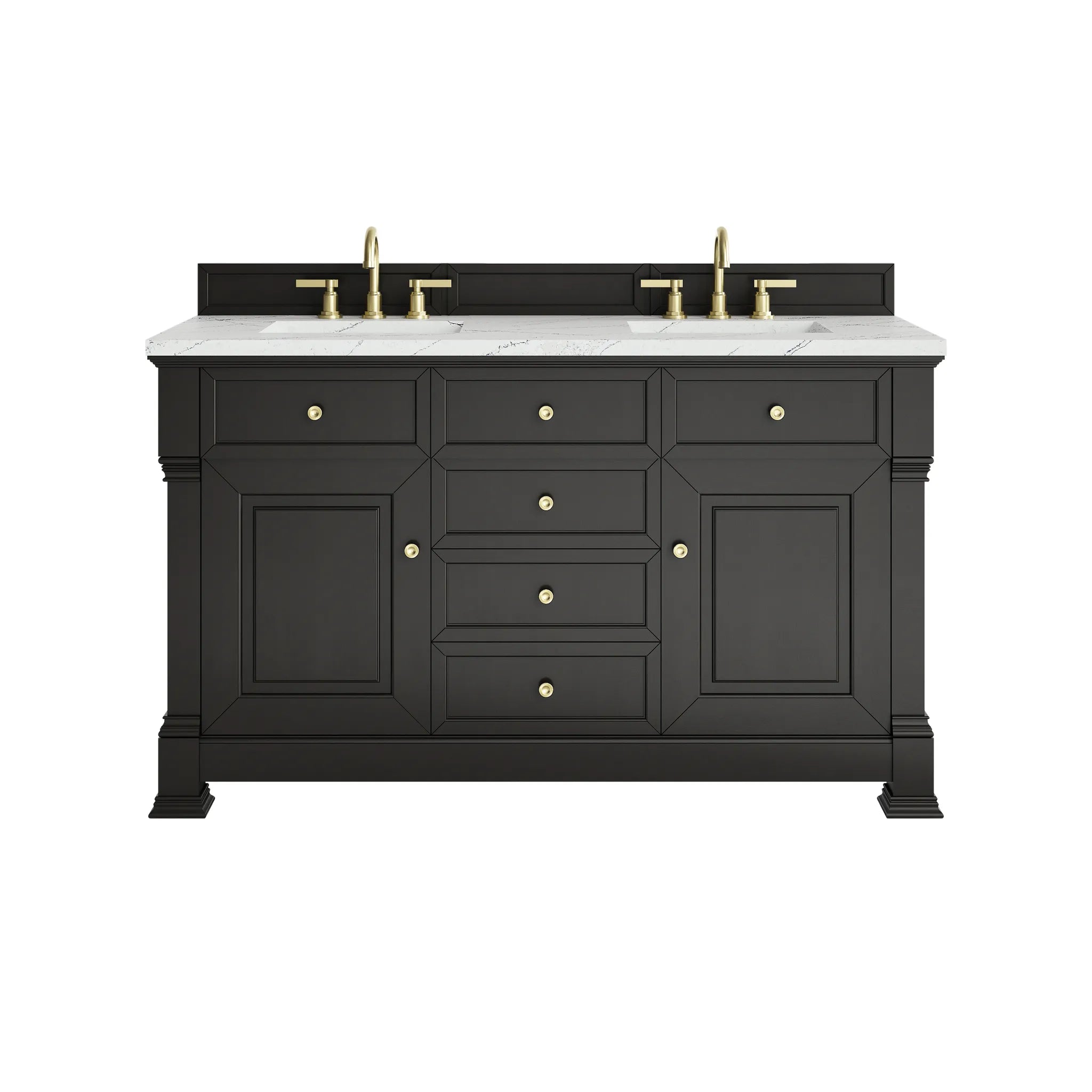 60" Brookfield Double Vanity in Black Onyx by James Martin Vanities
