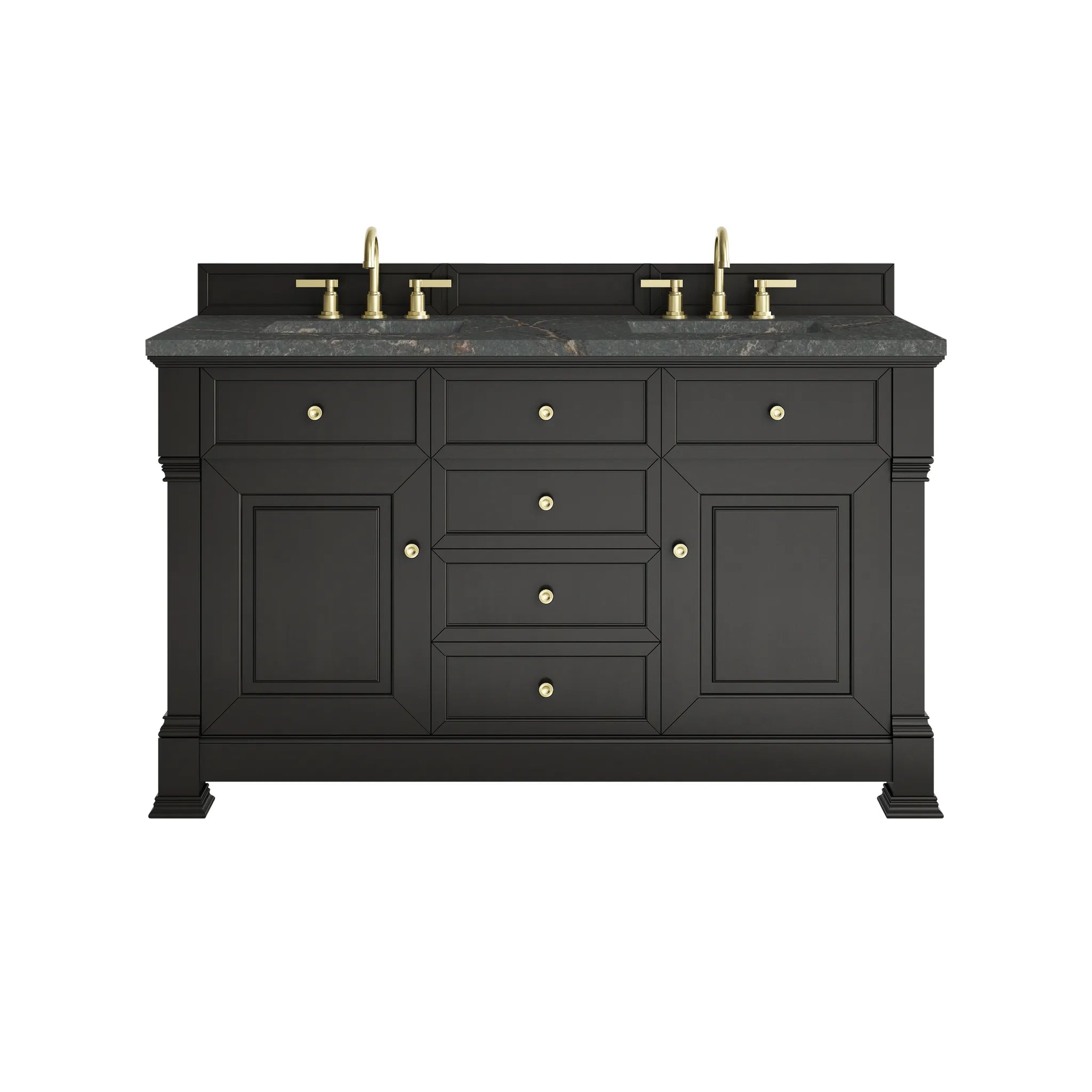 60" Brookfield Double Vanity in Black Onyx by James Martin Vanities