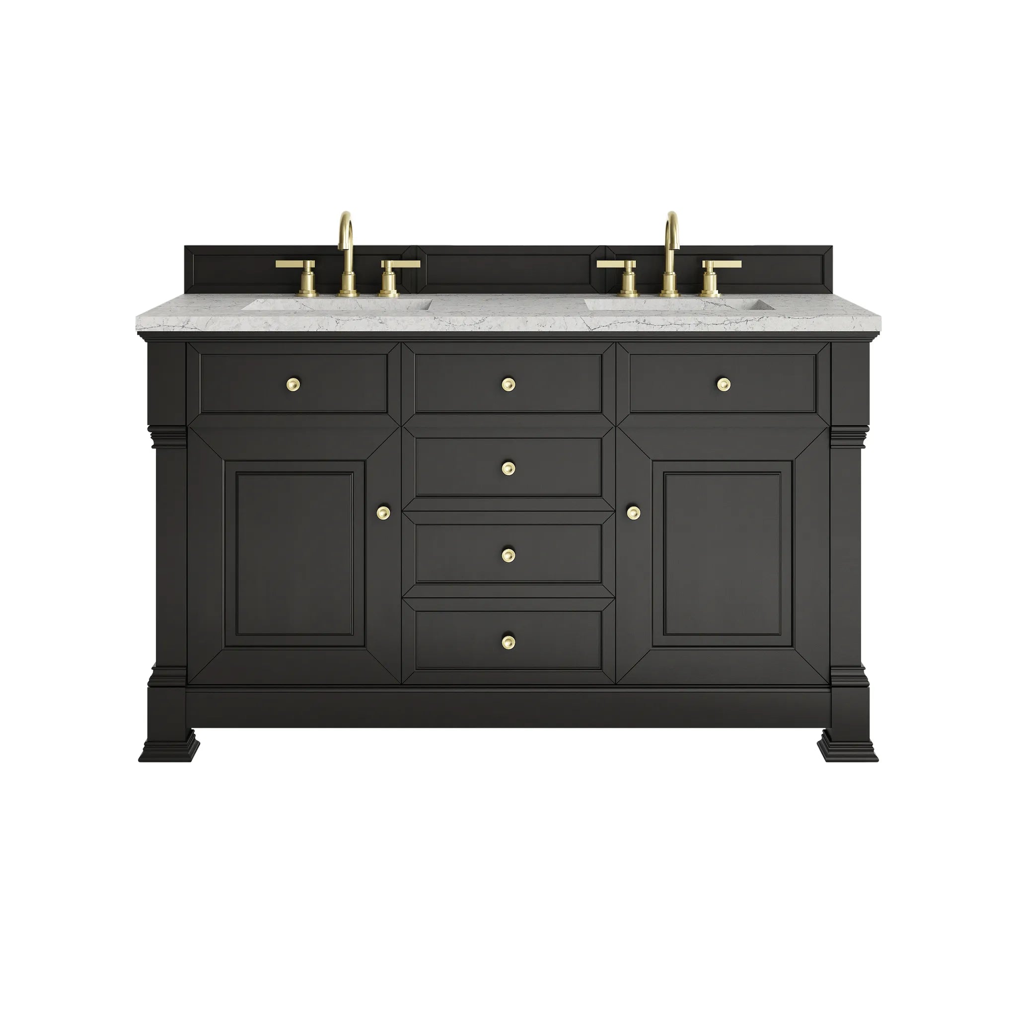 60" Brookfield Double Vanity in Black Onyx by James Martin Vanities