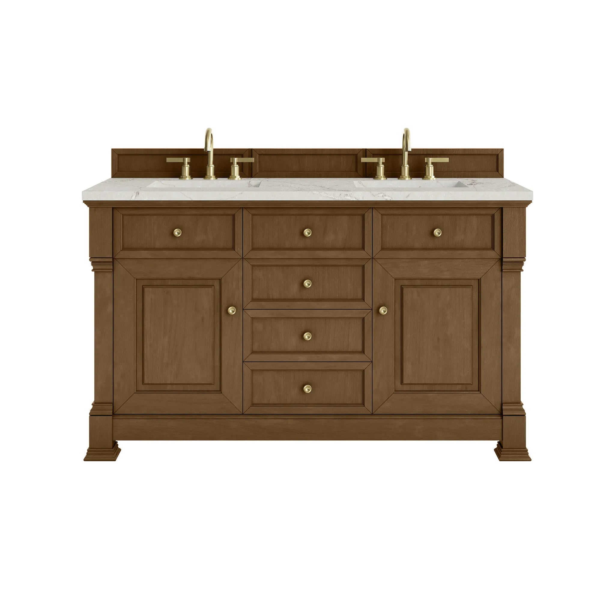 60" Brookfield Double Vanity in Honey Oak by James Martin Vanities
