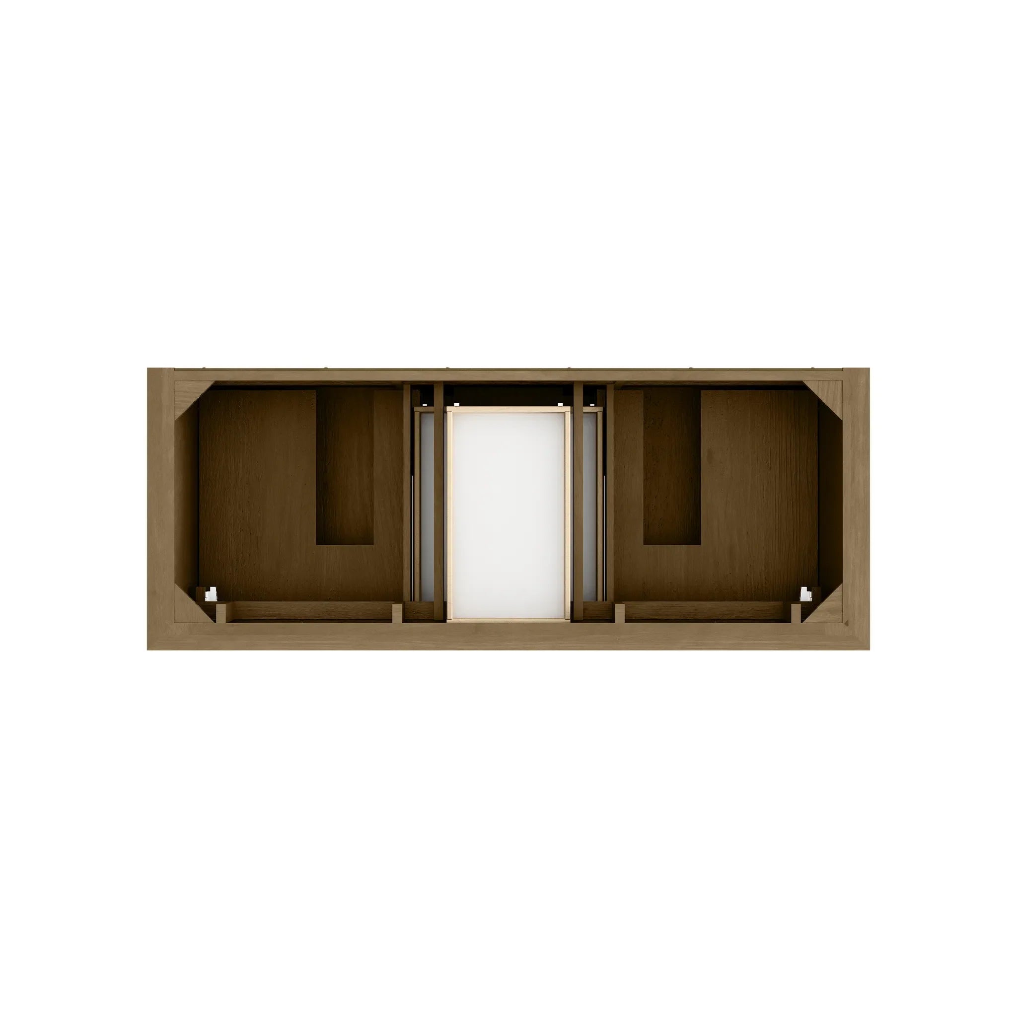 60" Brookfield Double Vanity in Honey Oak-White Zeus Silestone & Backsplash-Single Hole image 5