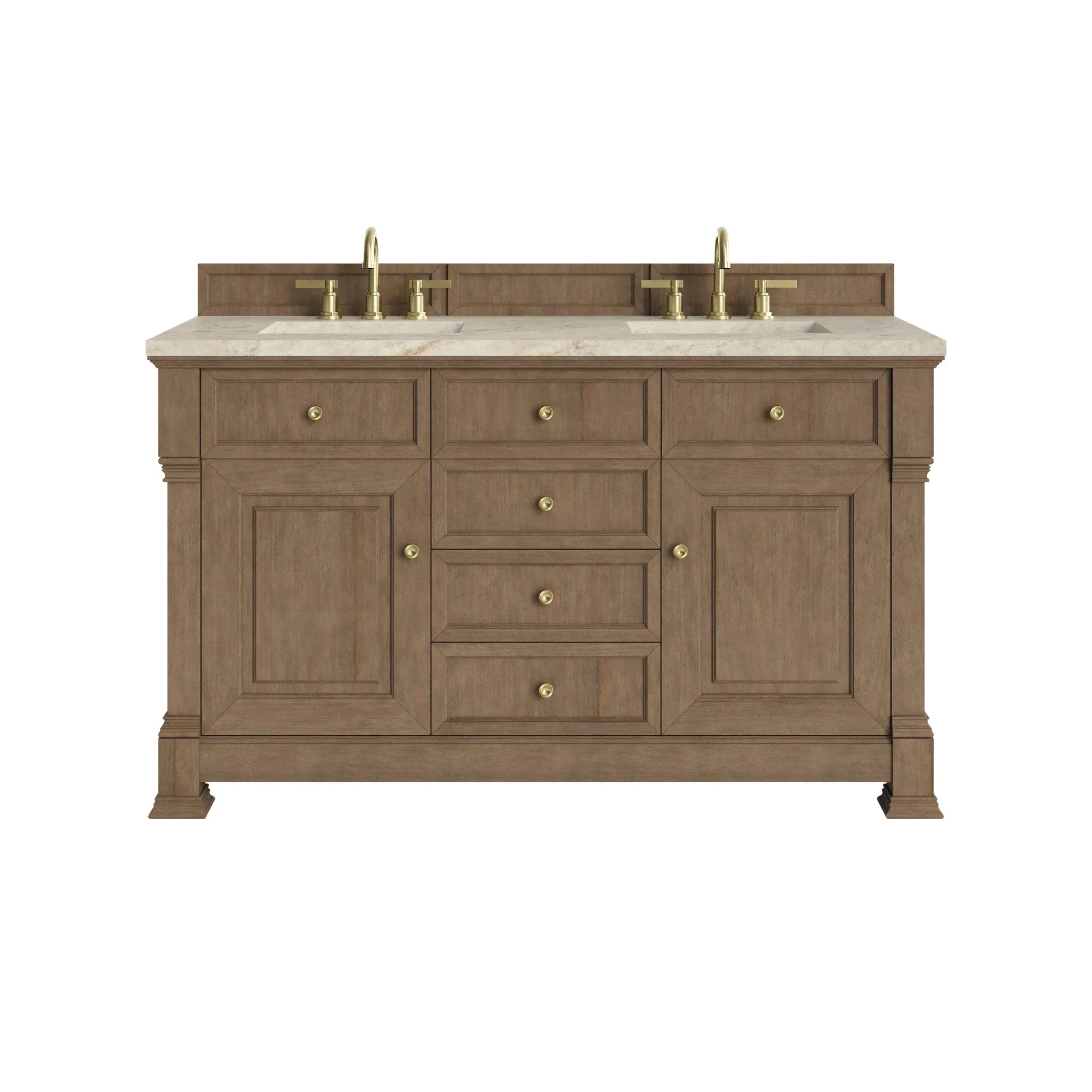 60" Brookfield Double Vanity in Pecan by James Martin Vanities