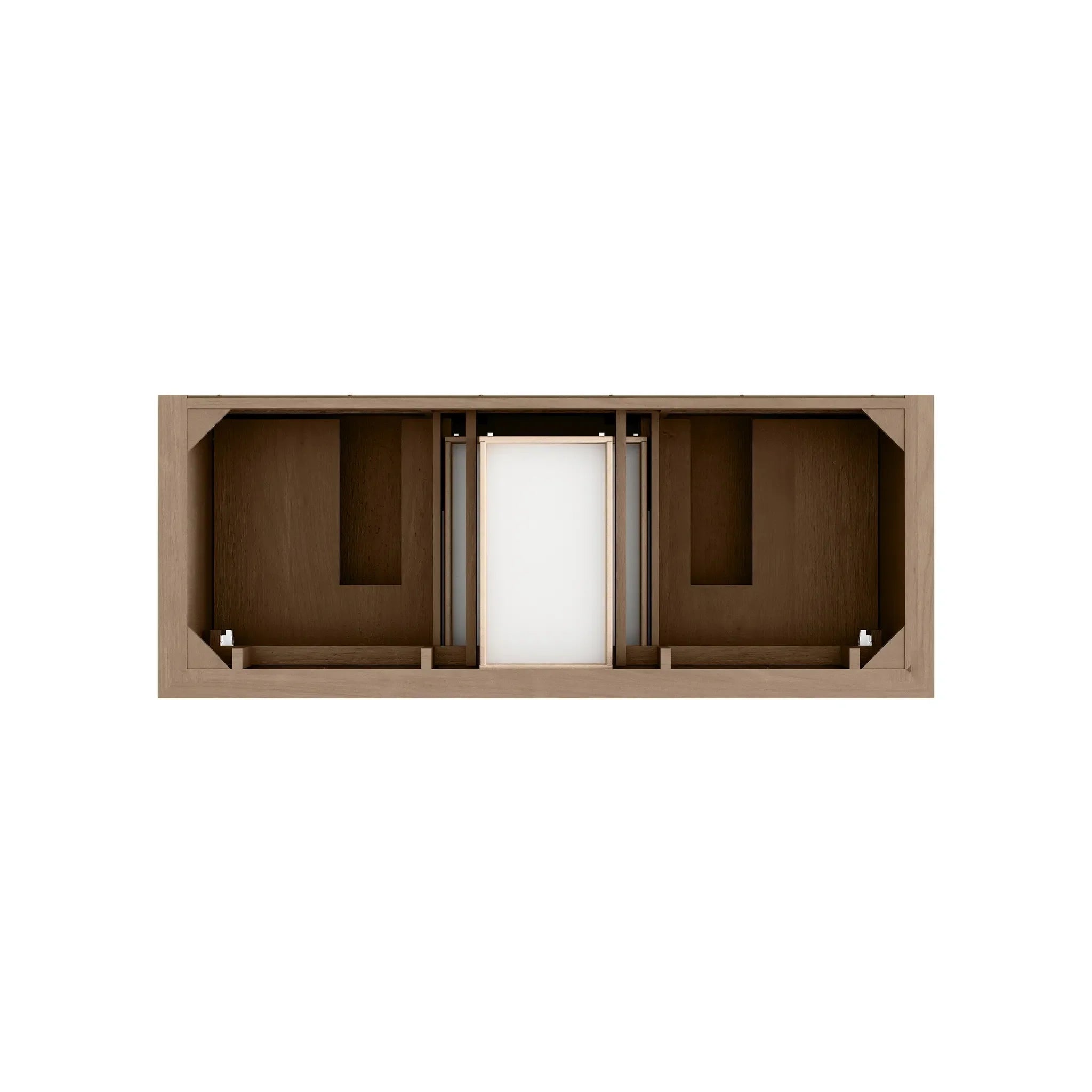 60" Brookfield Double Vanity in Pecan w/FreePower Wireless Charger-Eternal Jasmine Pearl Silestone-8" Widespread image 8