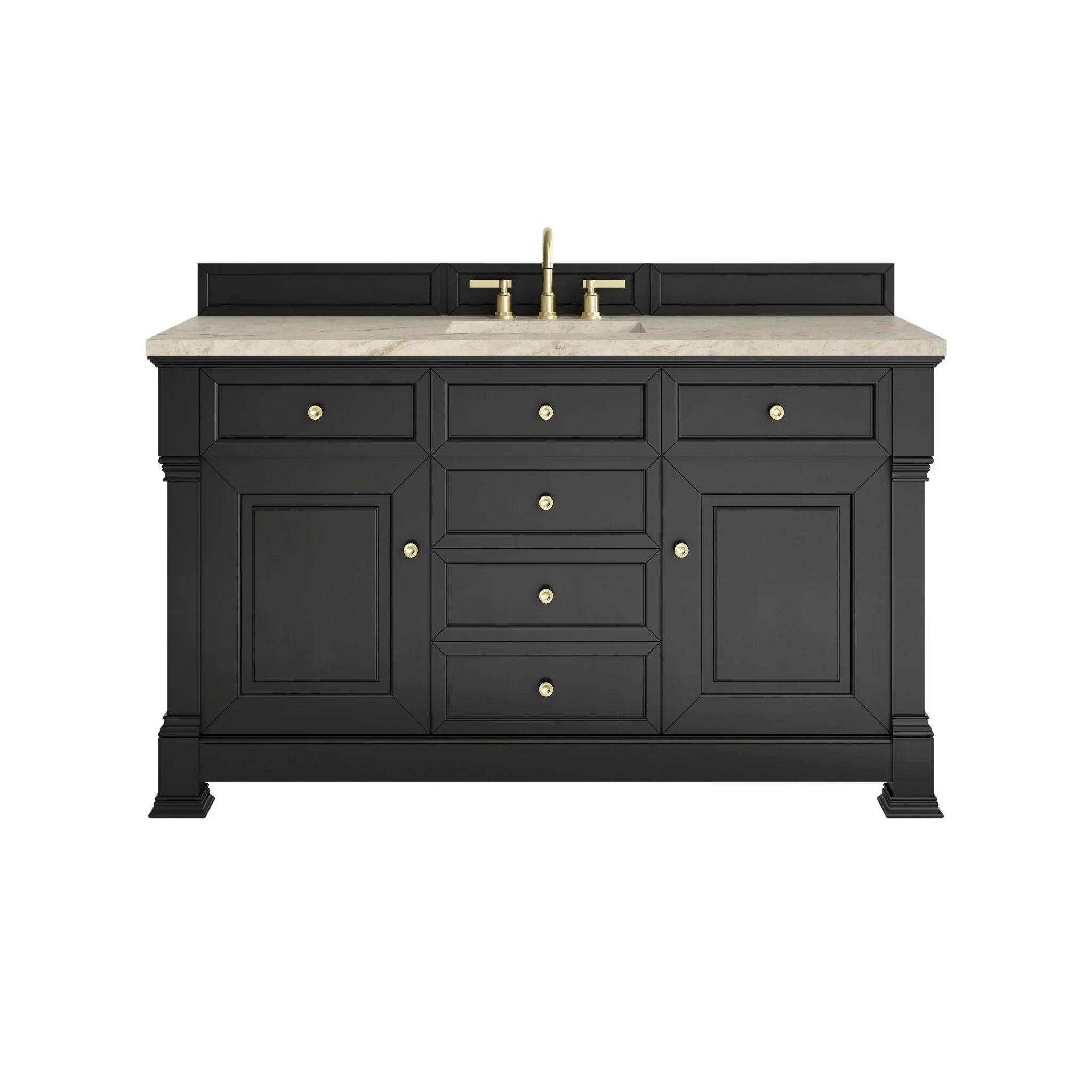 60" Brookfield Single Vanity in Black Onyx by James Martin Vanities - AURA Modern Home