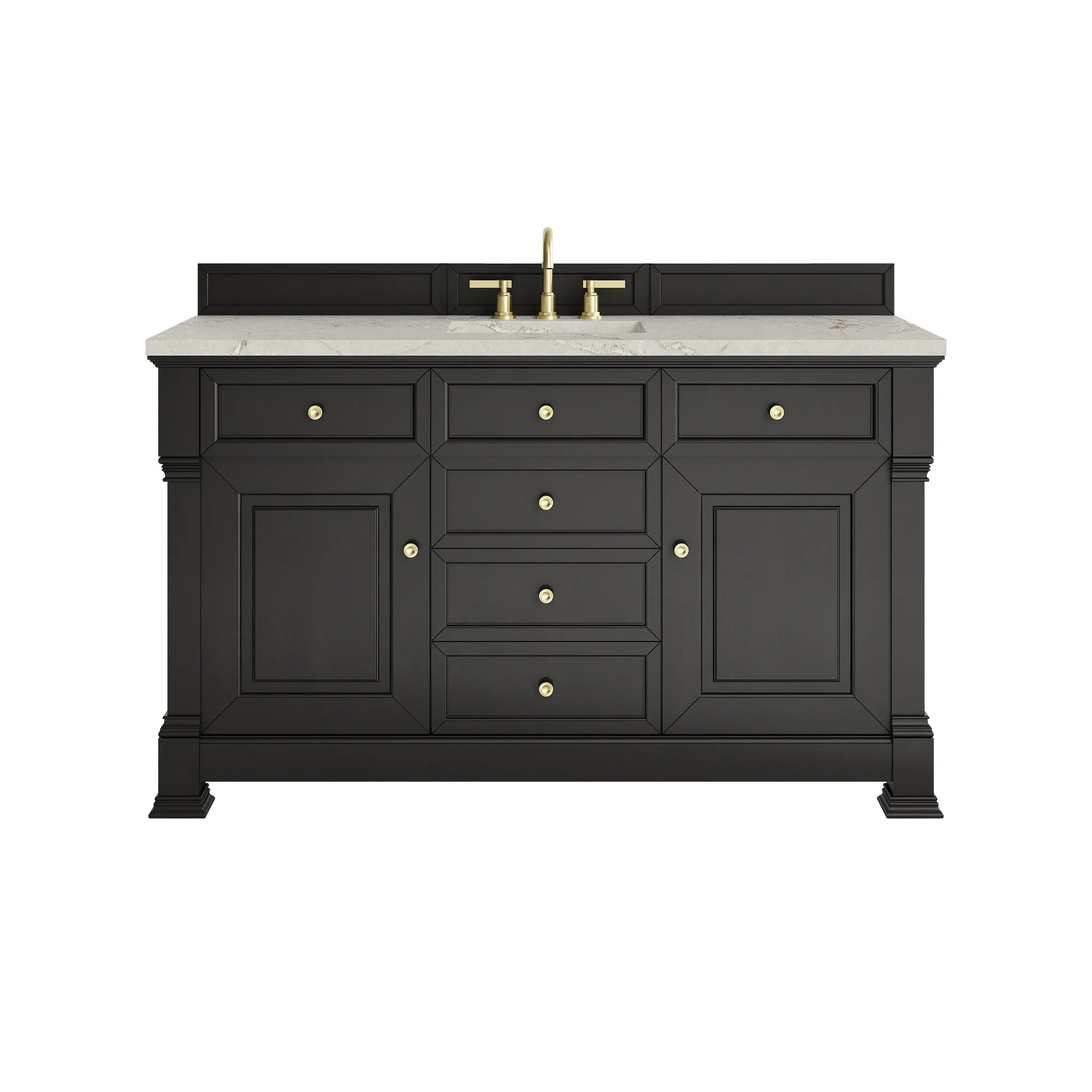 60" Brookfield Single Vanity in Black Onyx by James Martin Vanities - AURA Modern Home
