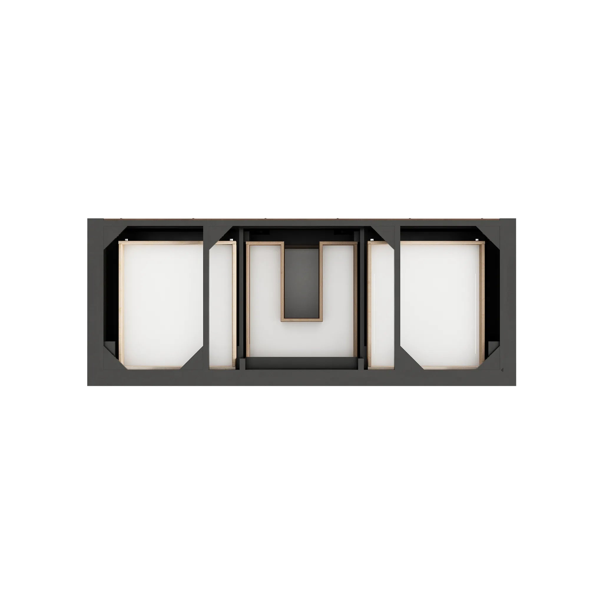 60" Brookfield Single Vanity in Black Onyx Wireless Charger-Eternal Jasmine Pearl Silestone-8" Widespread image 7