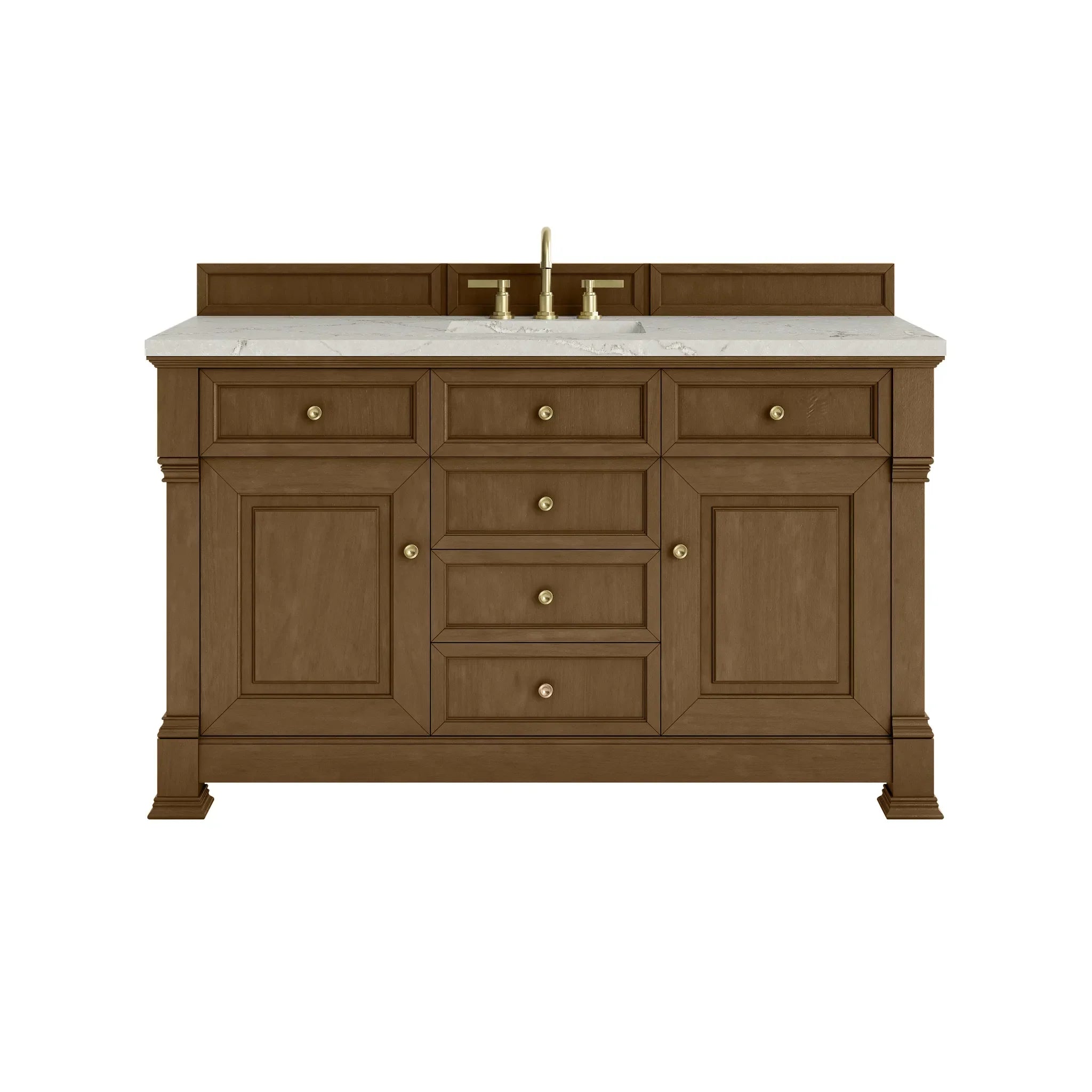 60" Brookfield Single Vanity in Honey Oak by James Martin Vanities - AURA Modern Home