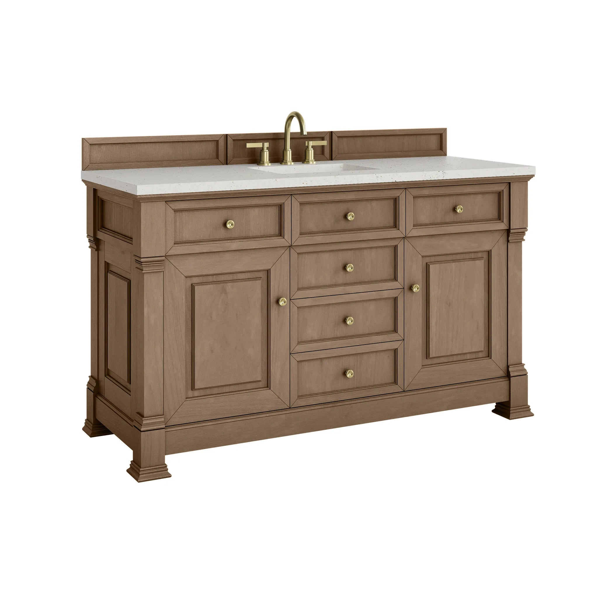 60" Brookfield Single Vanity in Pecan-Lime Delight Silestone-8" Widespread image 9