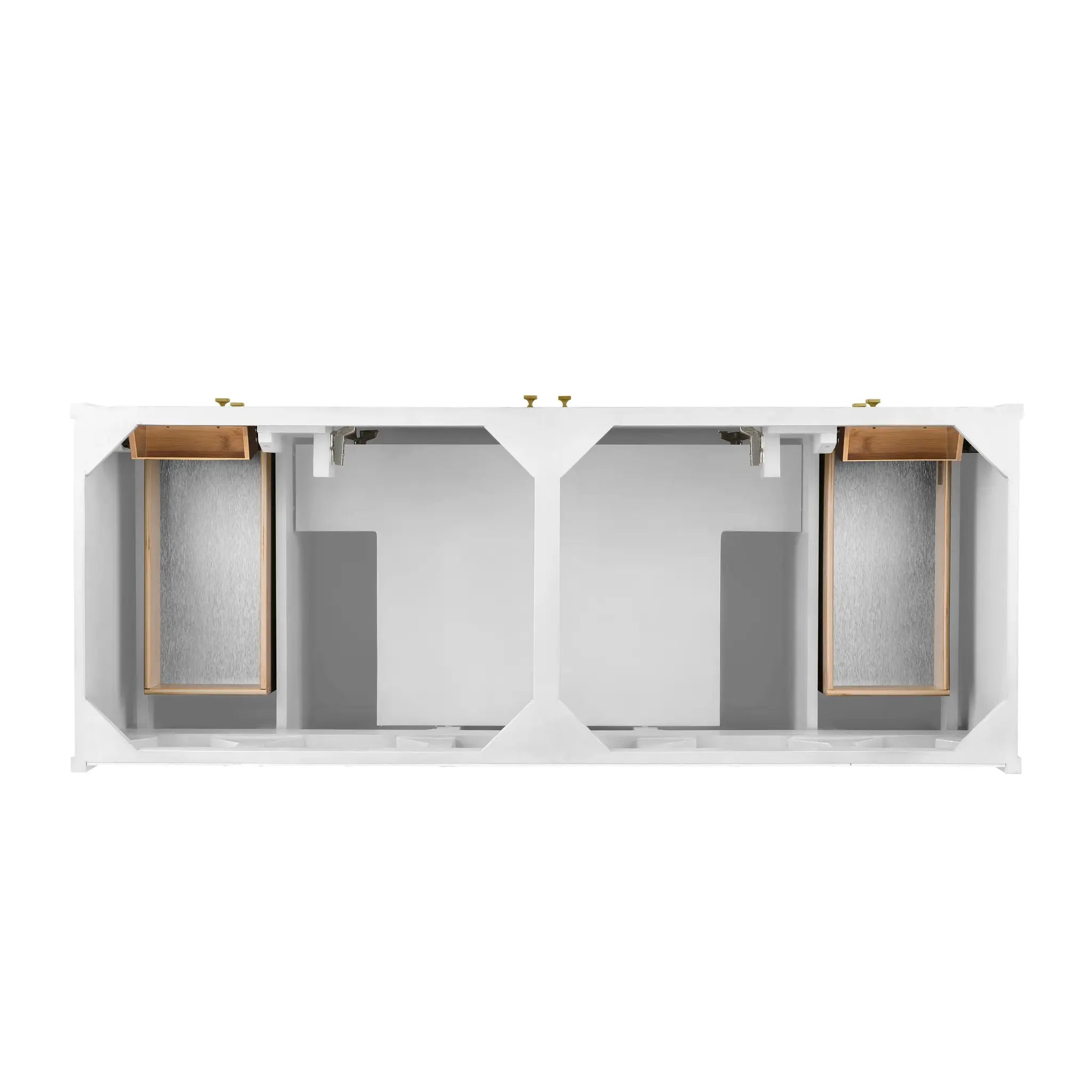 60" Chicago Double Vanity in Glossy White-White Zeus Silestone & Backsplash-Single Hole image 4